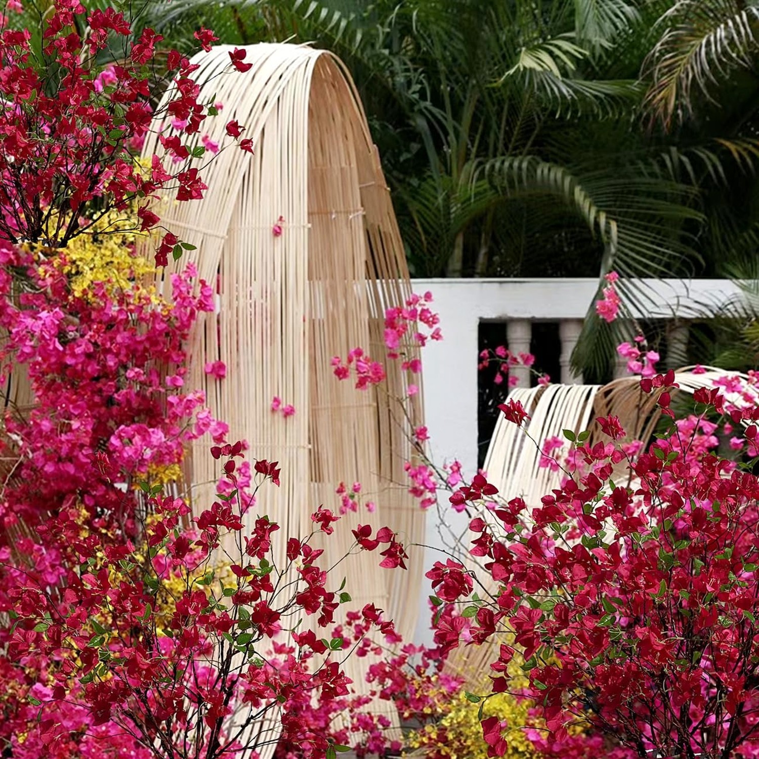 Artificial Bougainvillea Flower Branches Silk Bougainvillea Stems with Dried …