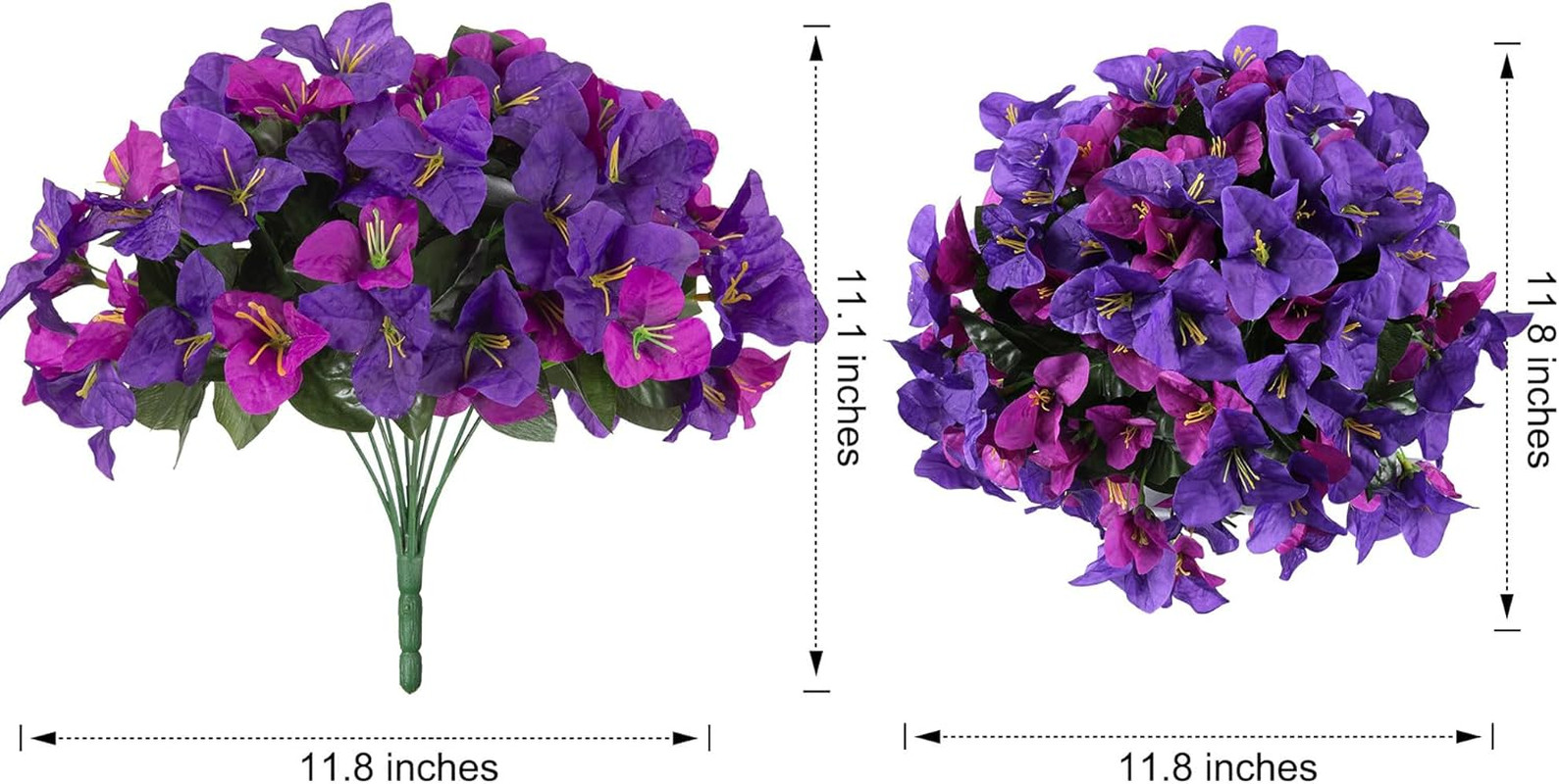 Artificial Flowers Plants for Outdoors Spring Summer Decor, 4 Bundles Fake Bouga