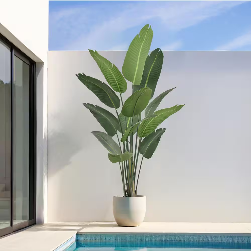 70 In. Artificial Black Birds of Paradise Plant Indoor/Outdoor Green Lifelike Fa