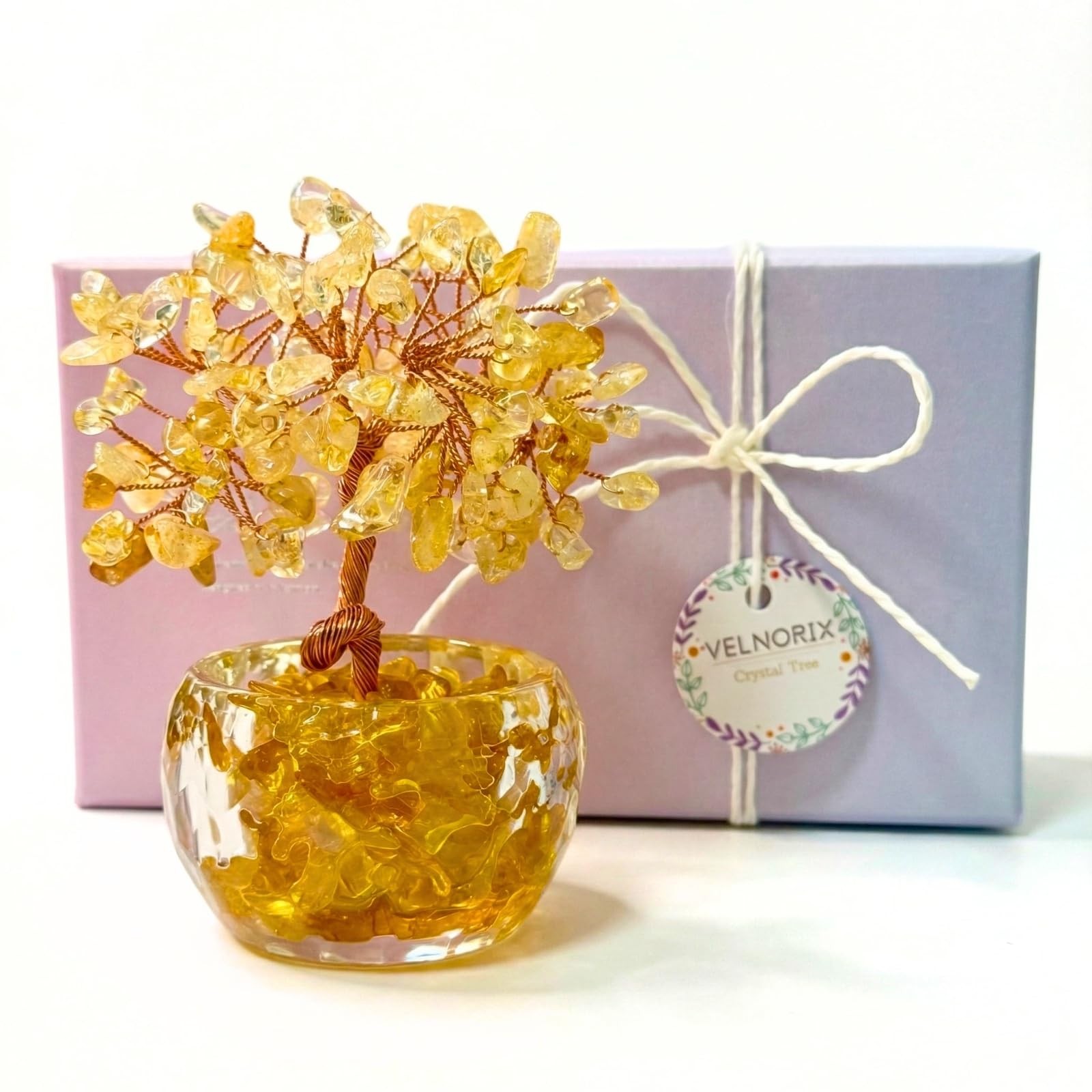 Citrine Crystal Tree of Life – Natural Gemstone Feng Shui Bonsai – Healing Cr…