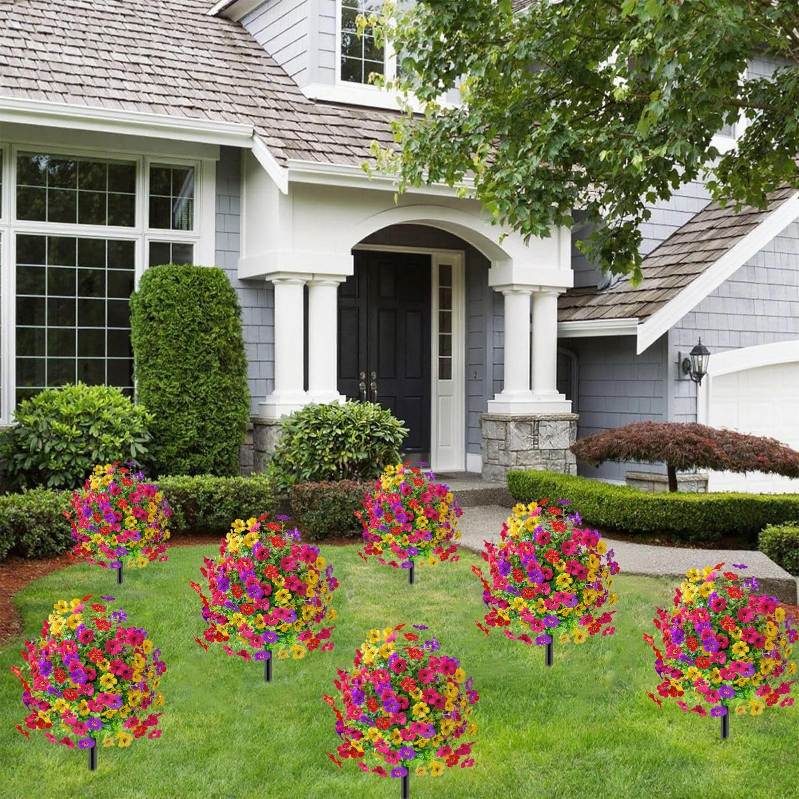 Artificial Daisy Topiary Ball Trees, 1 Set of Silk Colorful Resistant Realist…