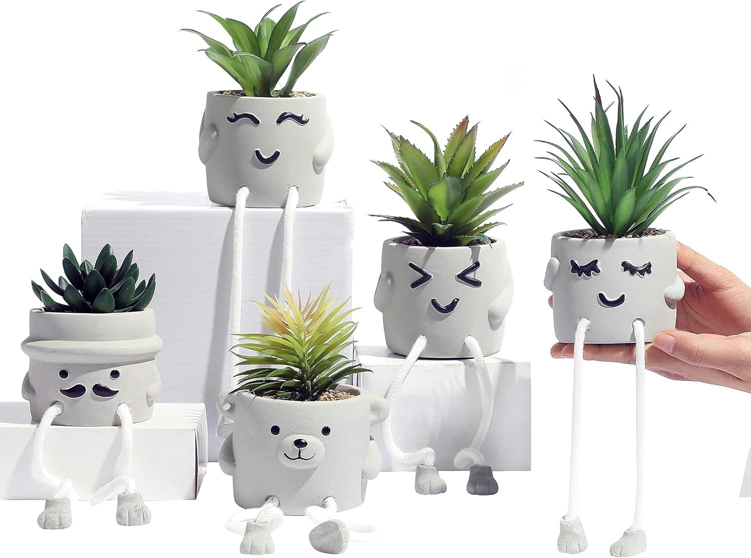 Fun Succulent Shelf Decor – Low-Maintenance Fake Plants for Office Aesthetics