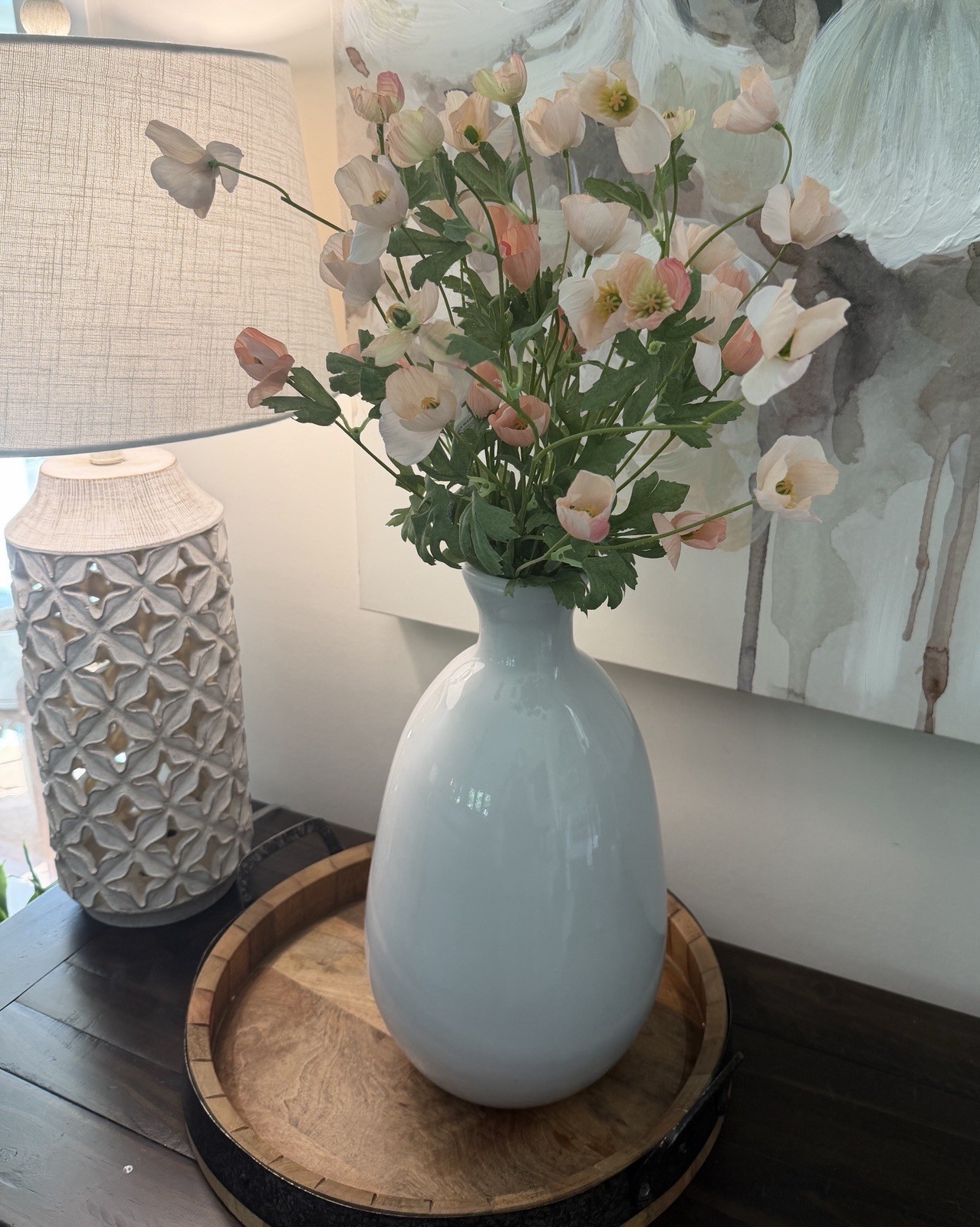 Pottery Barn Faux Poppy Bundle Bouquet Flowers Only (Vase Not Included) 27” Tall