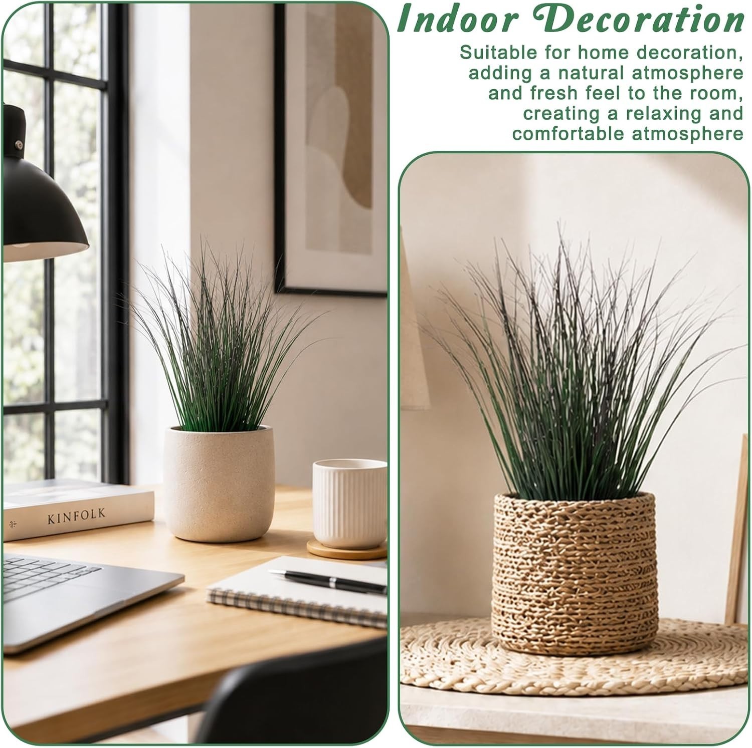 Durable 37cm Faux Wheat Grass Set – Vibrant Green and Purple for -Round Use