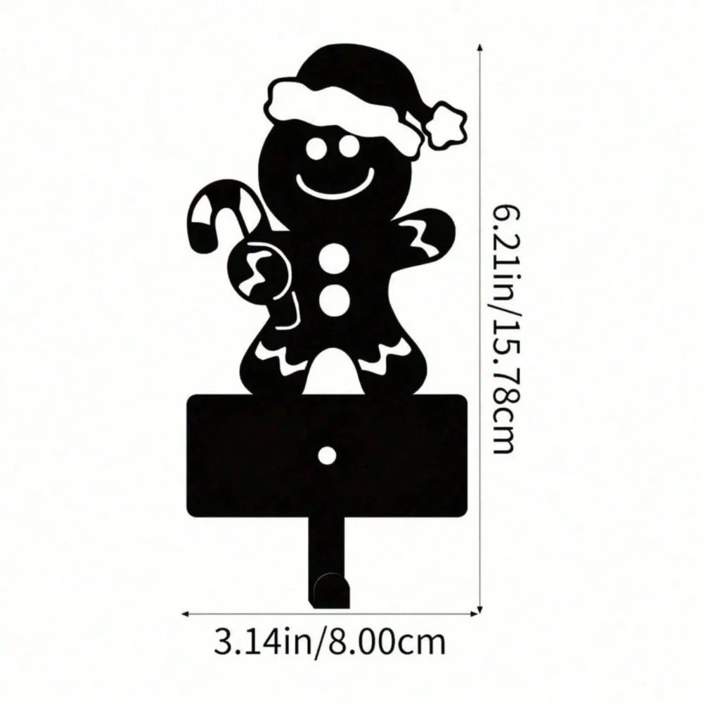 Cute Gingerbread 5-Hook Wall Key Holder with Towel Ring Christmas Organizer Gift
