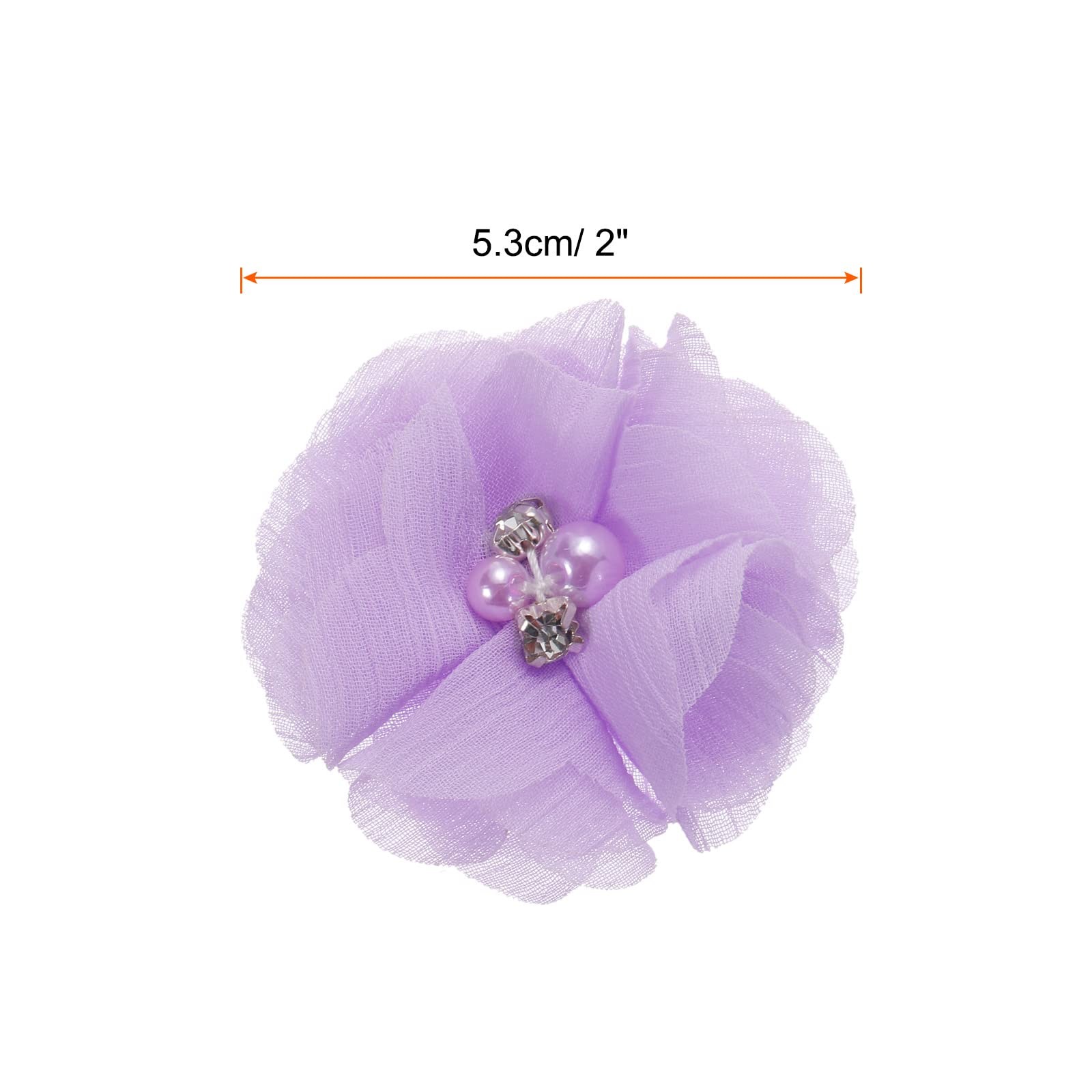 Artificial Rhinestone Chiffon Flower Heads, Light Purple Faux Flowers 2 Inch …