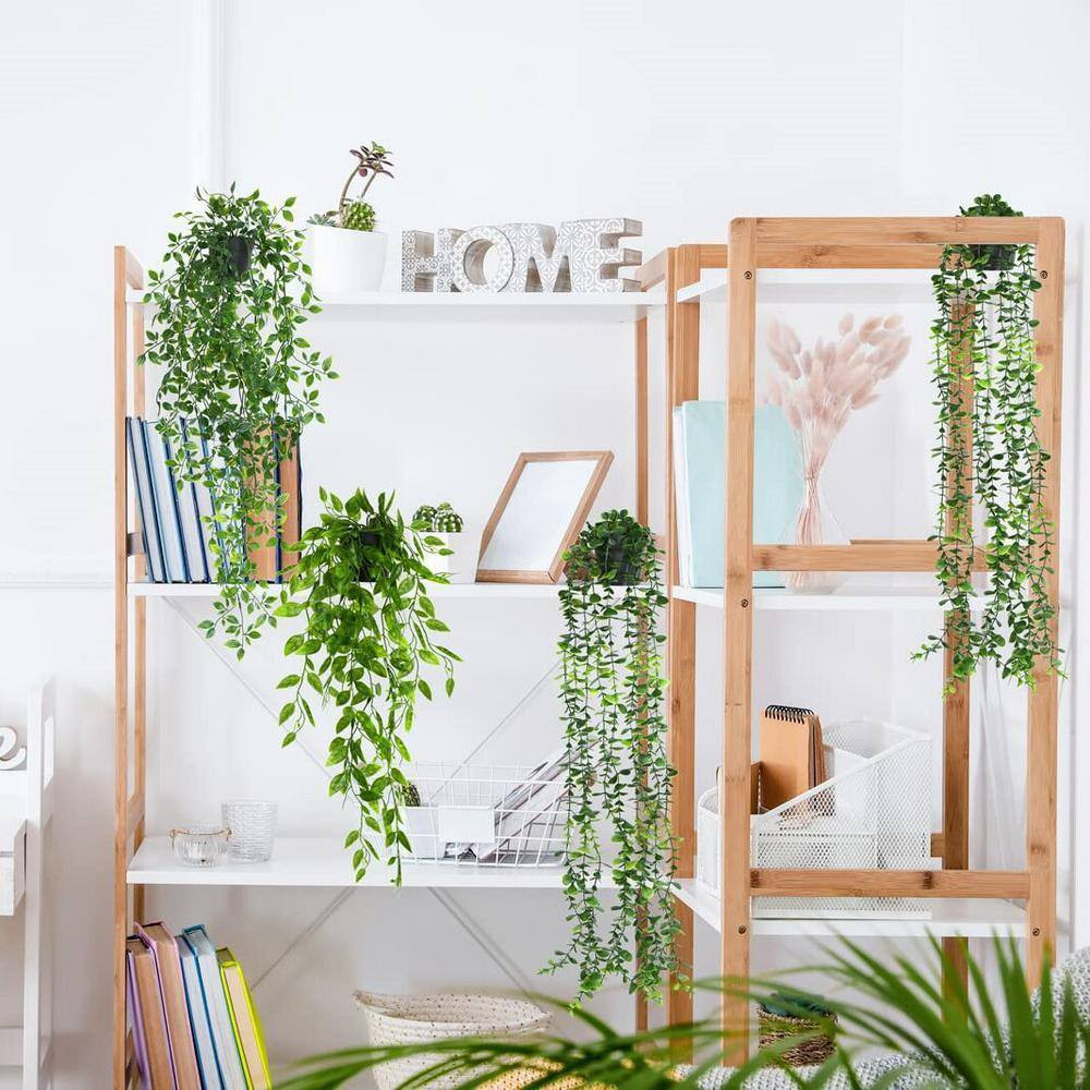 24.8 In. Green Fake Plant Hanging Plants with Pots, Artificial Eucalyptus Hangin