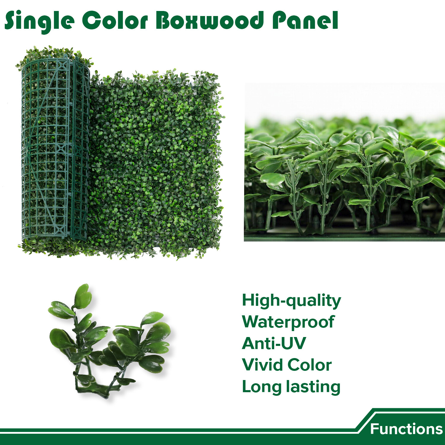 20″ Artificial Faux Boxwood Leaf Ivy Mats Greenery Home Festival Wall Decor