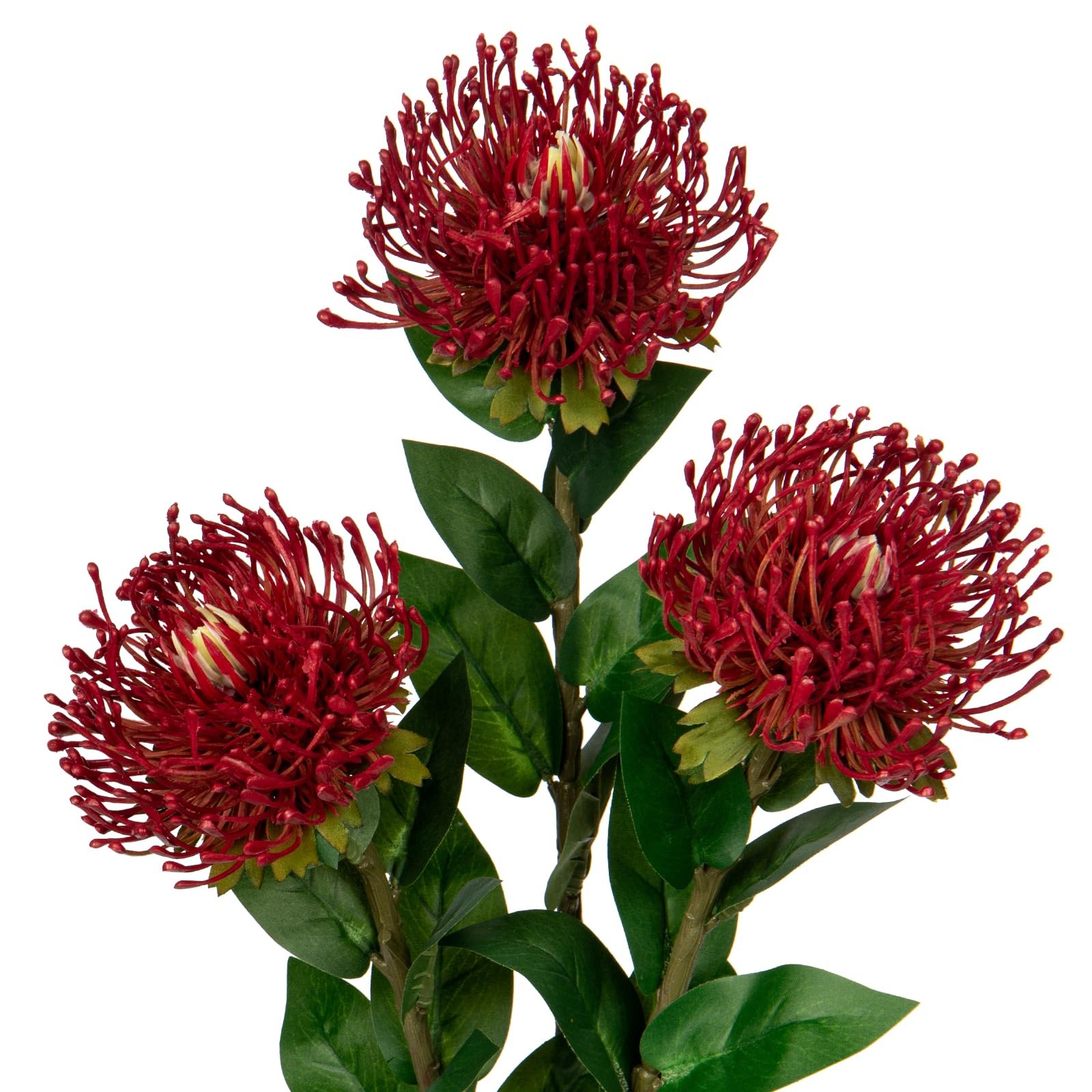 3Pcs Red Artificial Flowers Mums Fall Spider Mum Flower Silk 28.3” Long Stem…