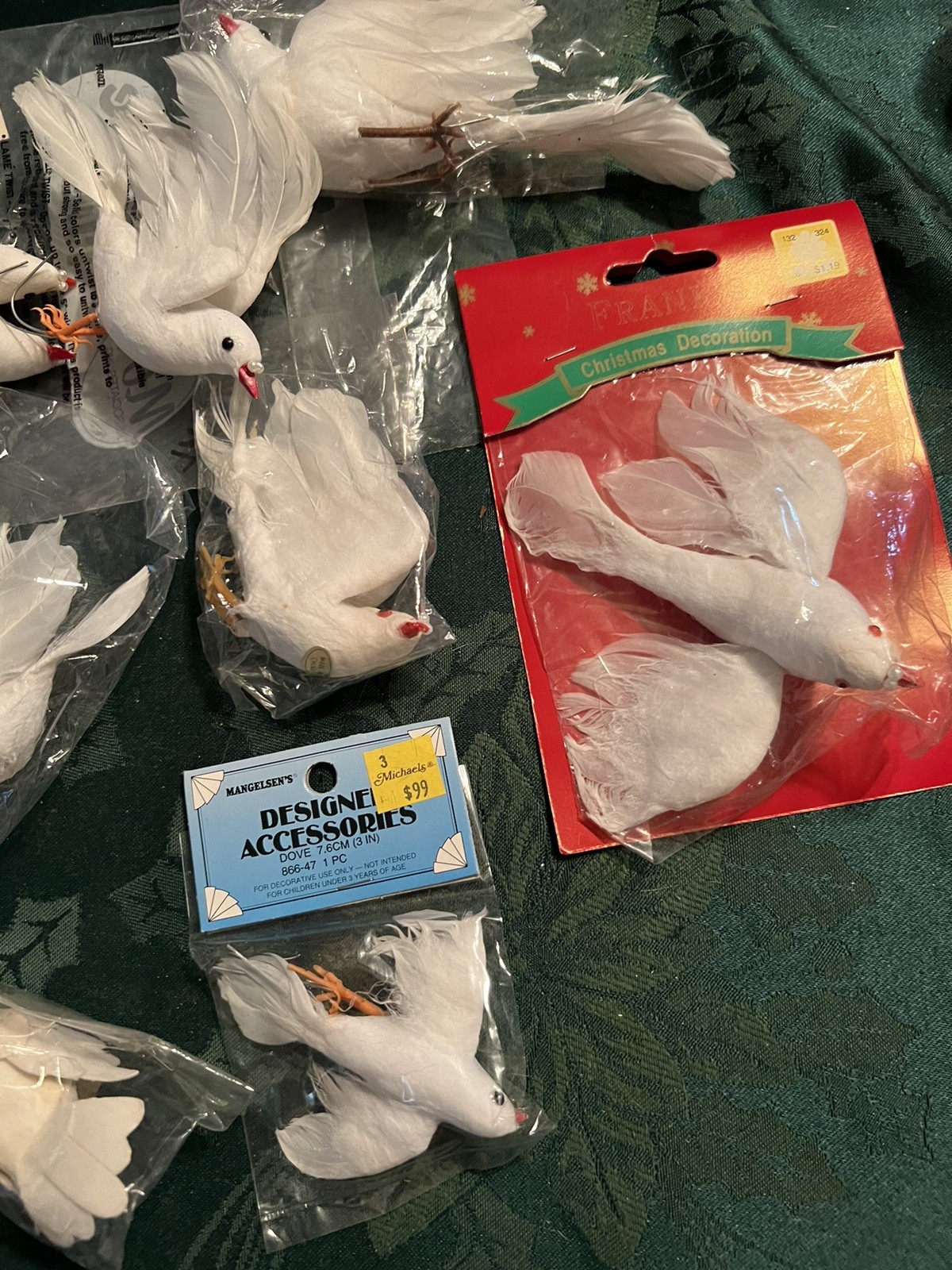 21 Pieces Artificial Birds Doves For Wedding Confirmation Floral See Pics