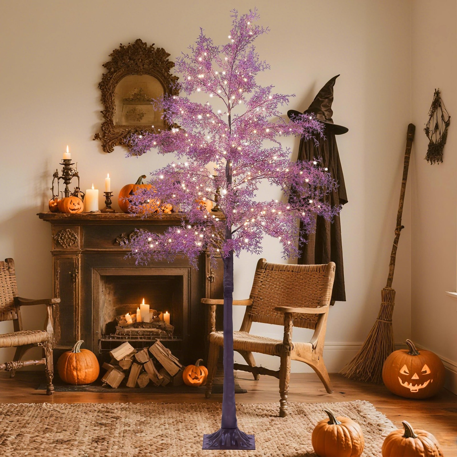 Lightshare 6FT 276L Lighted Coral Tree Artificial Plant, Faux Plant Tree Warm