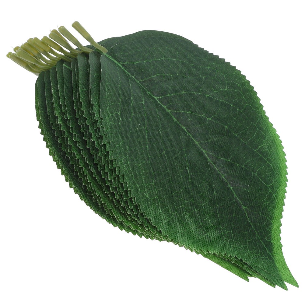 30Pcs Flexible Green Faux Leaves for Crafting Wedding Bouquets and DIY Decor