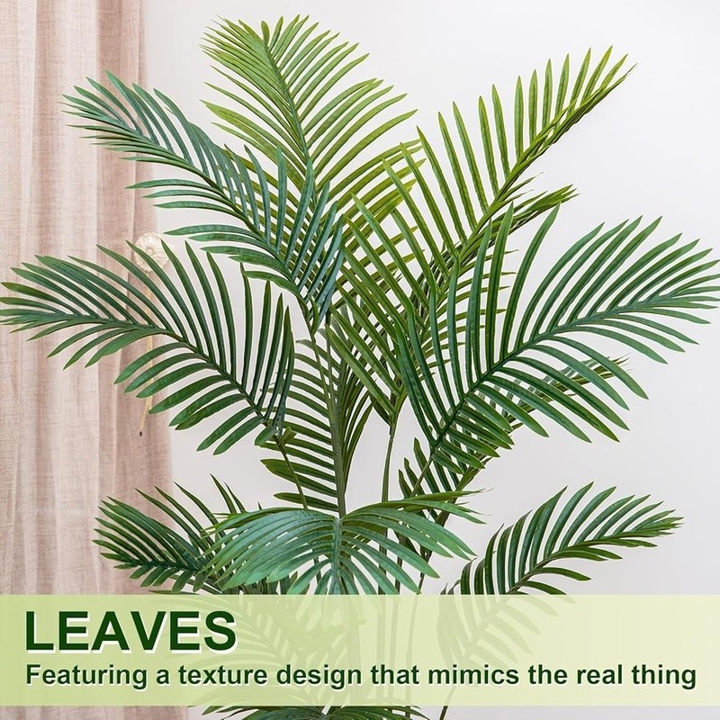 Realistic Artificial Palm Tree in Removable Square Planter Indoor Home Decor New