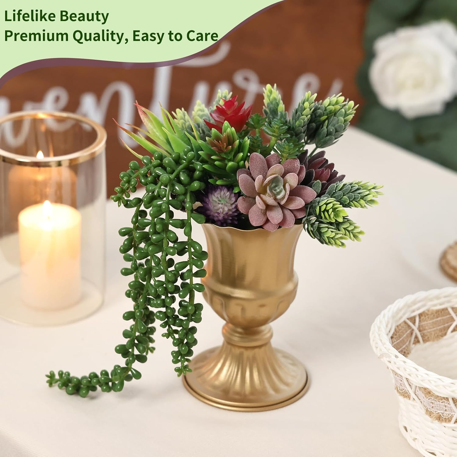 14Pcs Artificial Succulents Plants Mini Fake Unpotted Succulents for Home New
