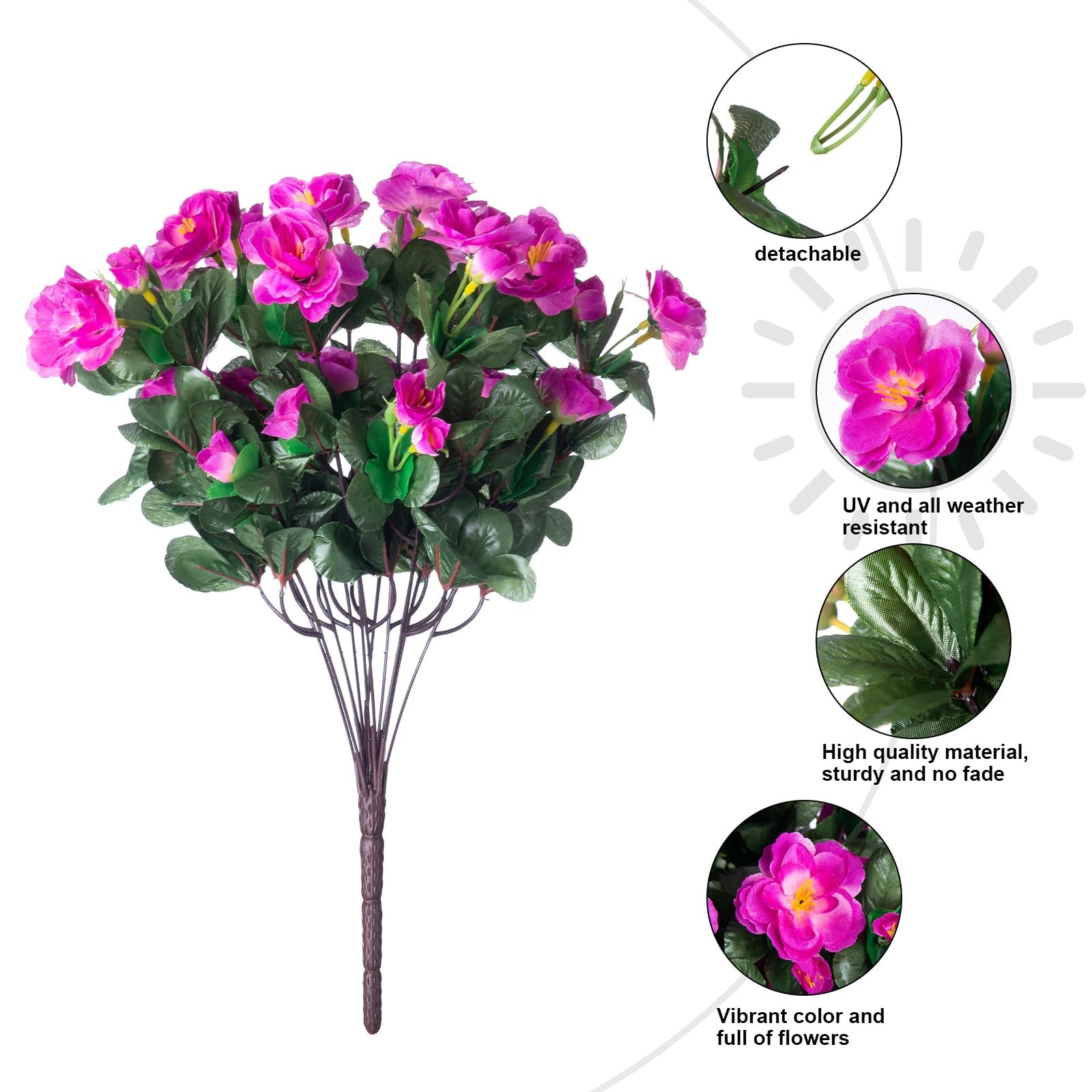 Artificial Faux Outdoor Flowers Plants for Spring Summer Decoration, Fake Sil…