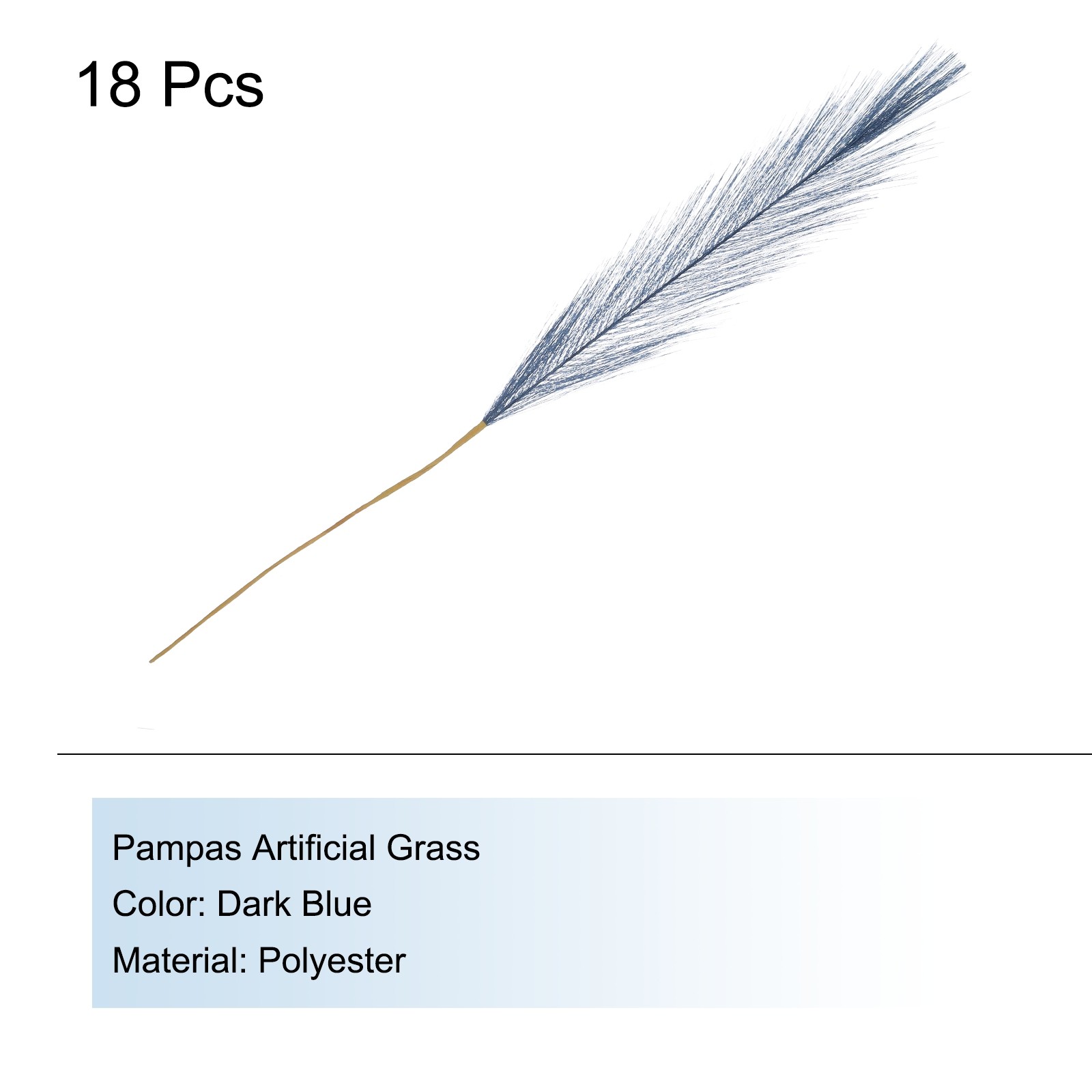 18Pcs Pampas Artificial Grass,21″ Fake Pampas for Wedding Decoration,Dark Blue