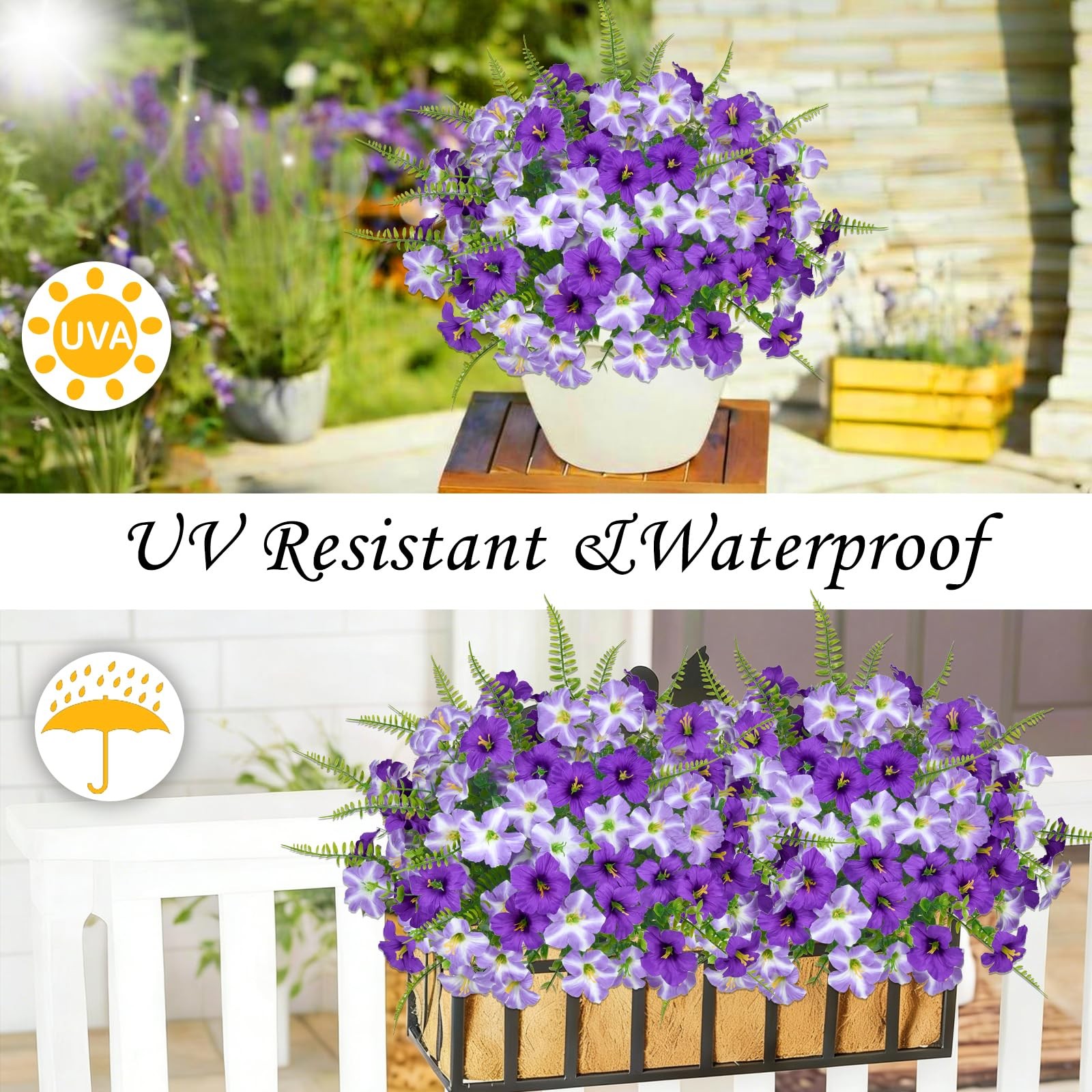 9 Bundles Artificial Plants Fake Flowers for Spring Decoration Vase Silk Purp…