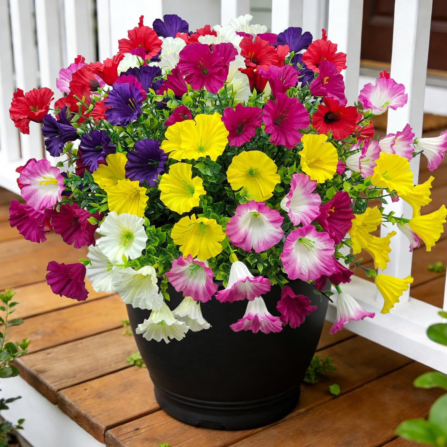 12 Bundles Artificial Flowers for Outdoors UV Resistant Morning Glory Artific…