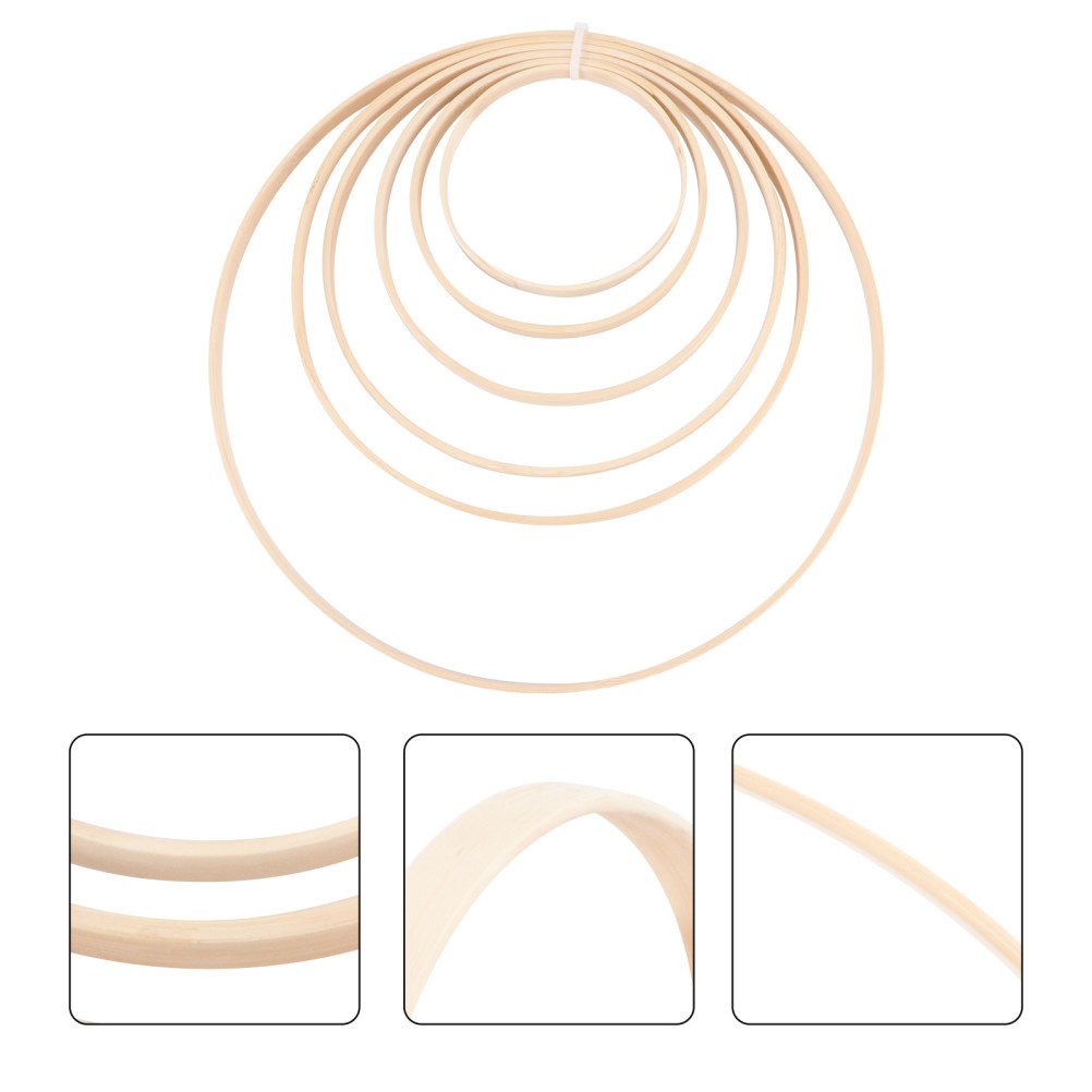 6pcs Wreath Frame DIY Bamboo DIY Craft Decor Bamboo Frame