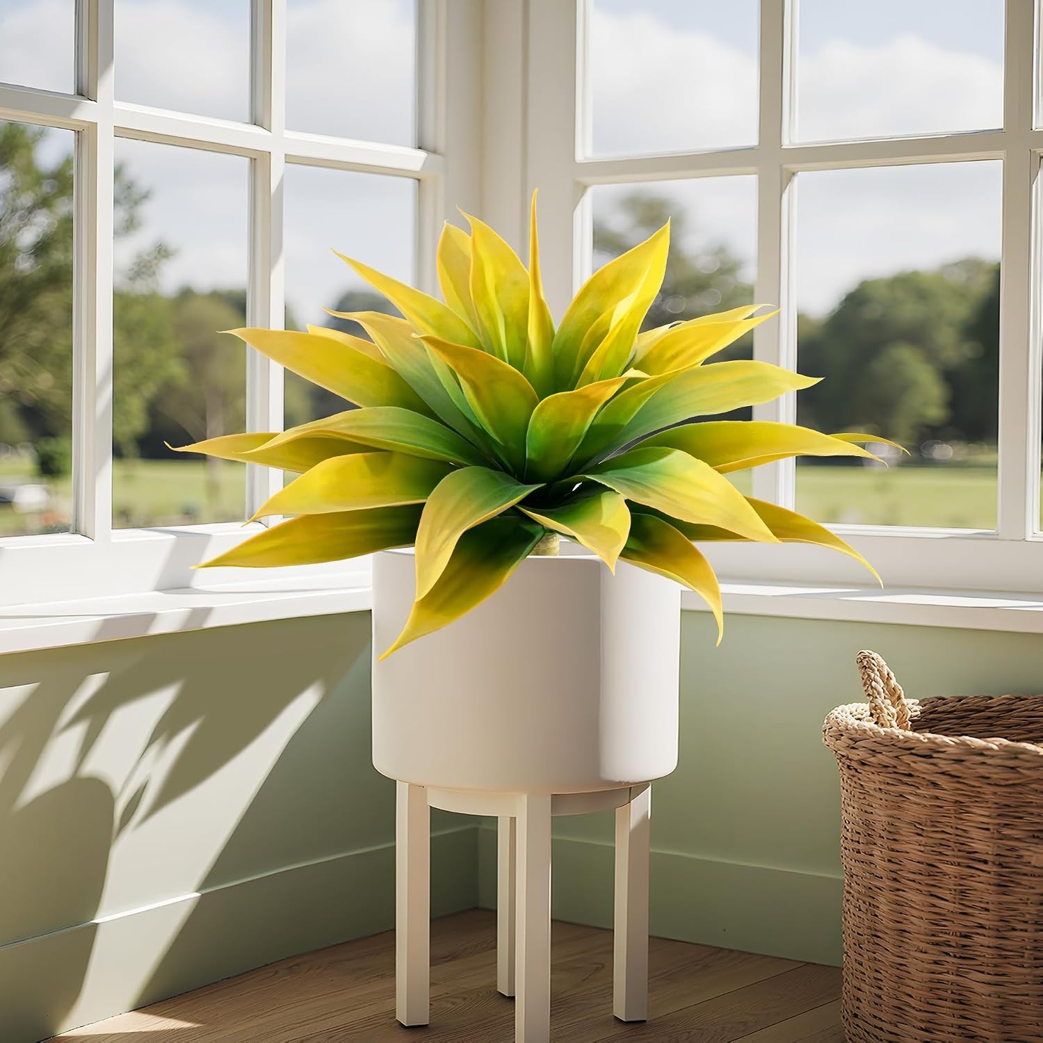 Artificial Plants Outdoors Faux Agave Fake Greenery Outdoor Artificial Plant 28″