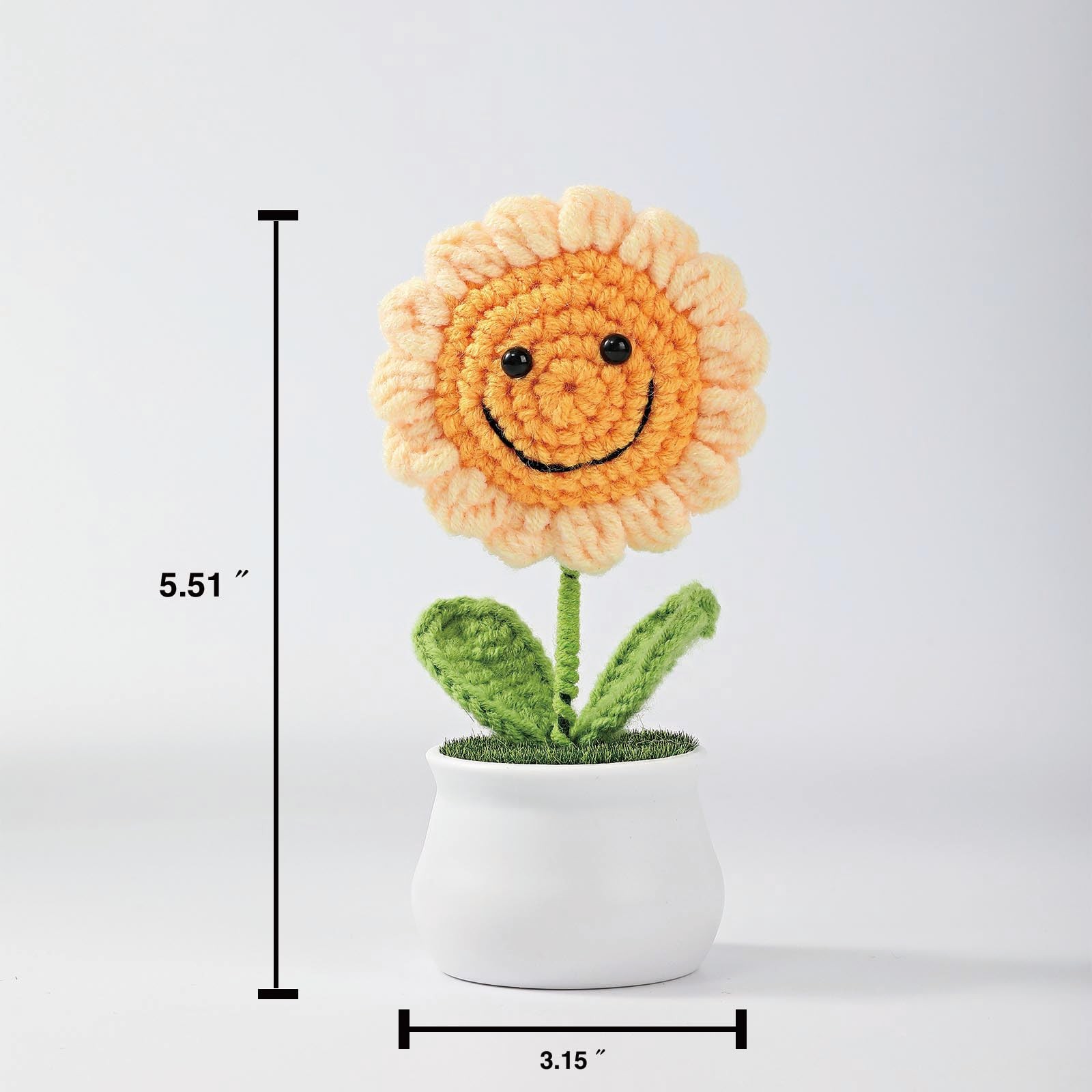 Cute Crochet Artificial Sunflower Figurines, Sunflower Desk ShelfAccessories …