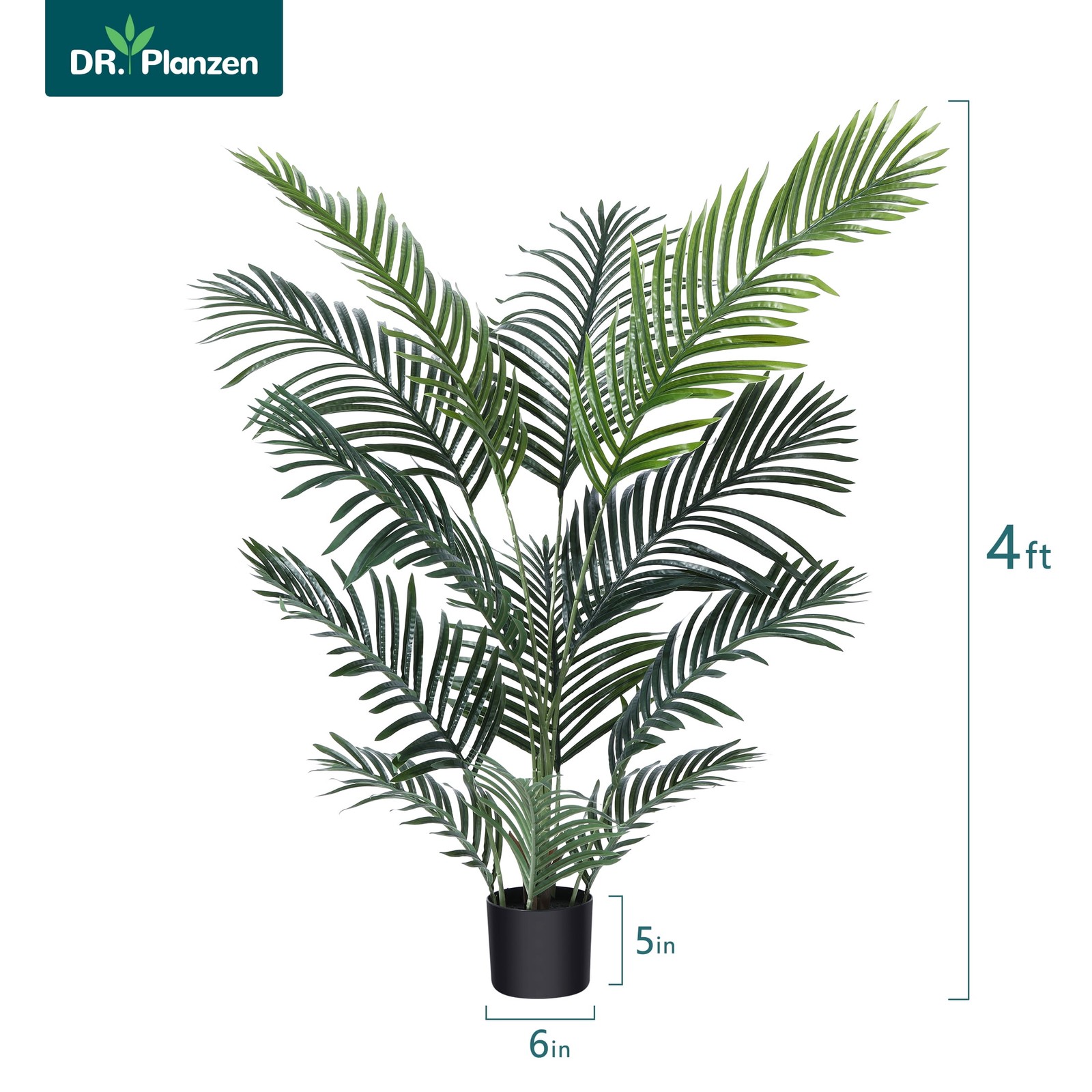 4 Feet Artificial Majestic Palm in Pot for Indoor Outdoor Home Office