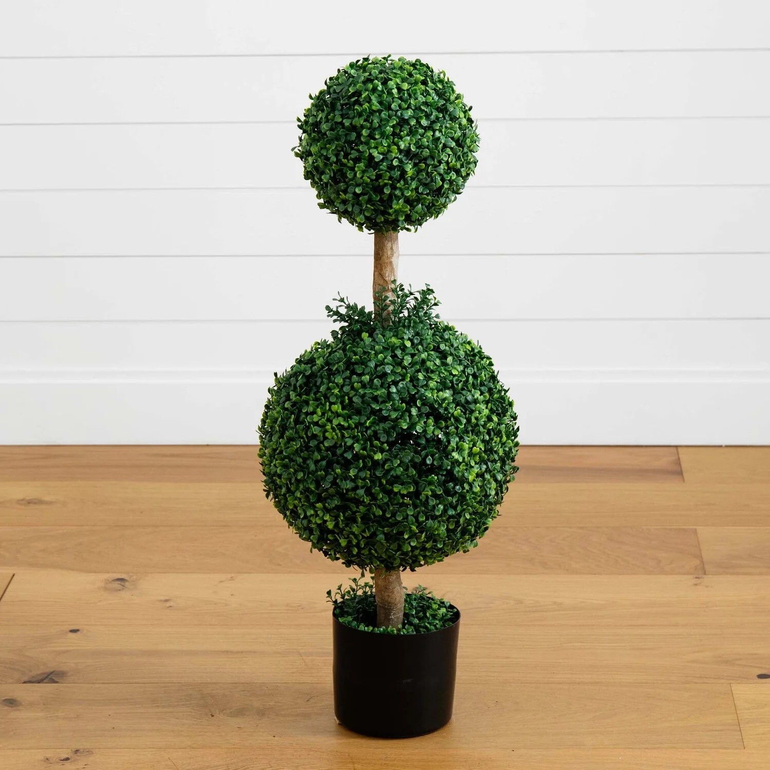 35” Boxwood Double Topiary Artificial Tree (Indoor/Outdoor). Retail $109