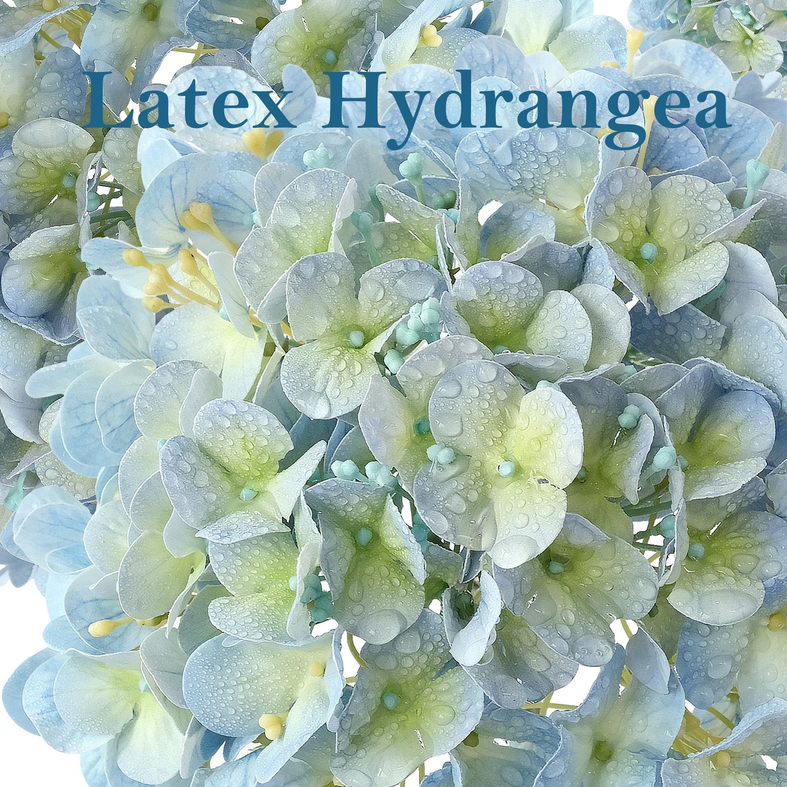 SUMTIPHUN 4 Pcs 20” Real Touch Hydrangeas 2 White 2 Light Blue Artificial