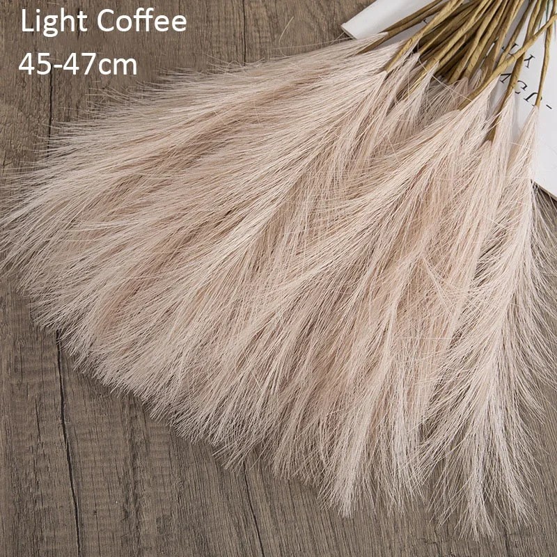 10Pcs Artificial Pampas Grass 56cm Silk Reed Bouquet Boho Decor