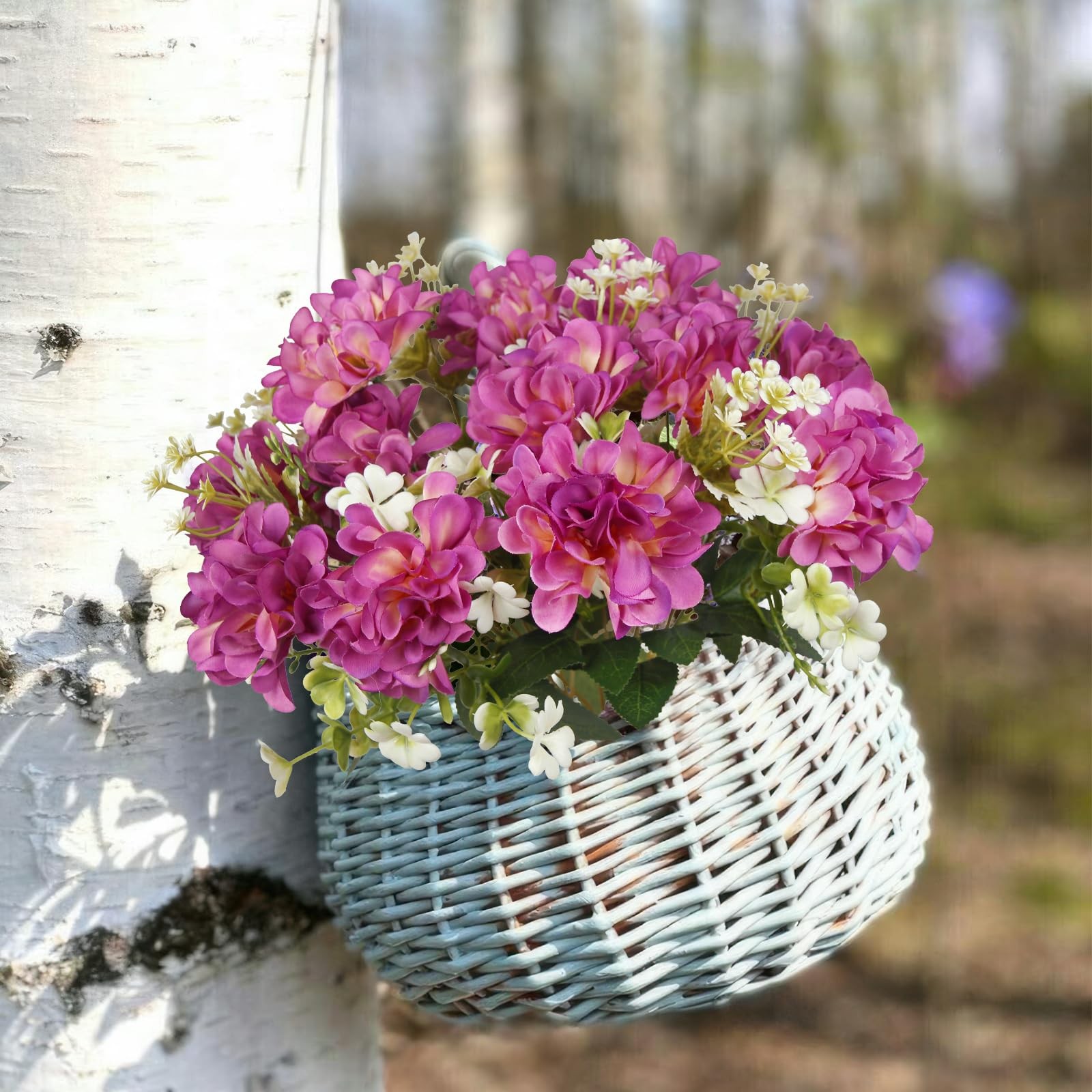 FAICOIA 3 Pcs Silk Cemetery Flowers Artificial Geraniums for Outdoors UV Resi…