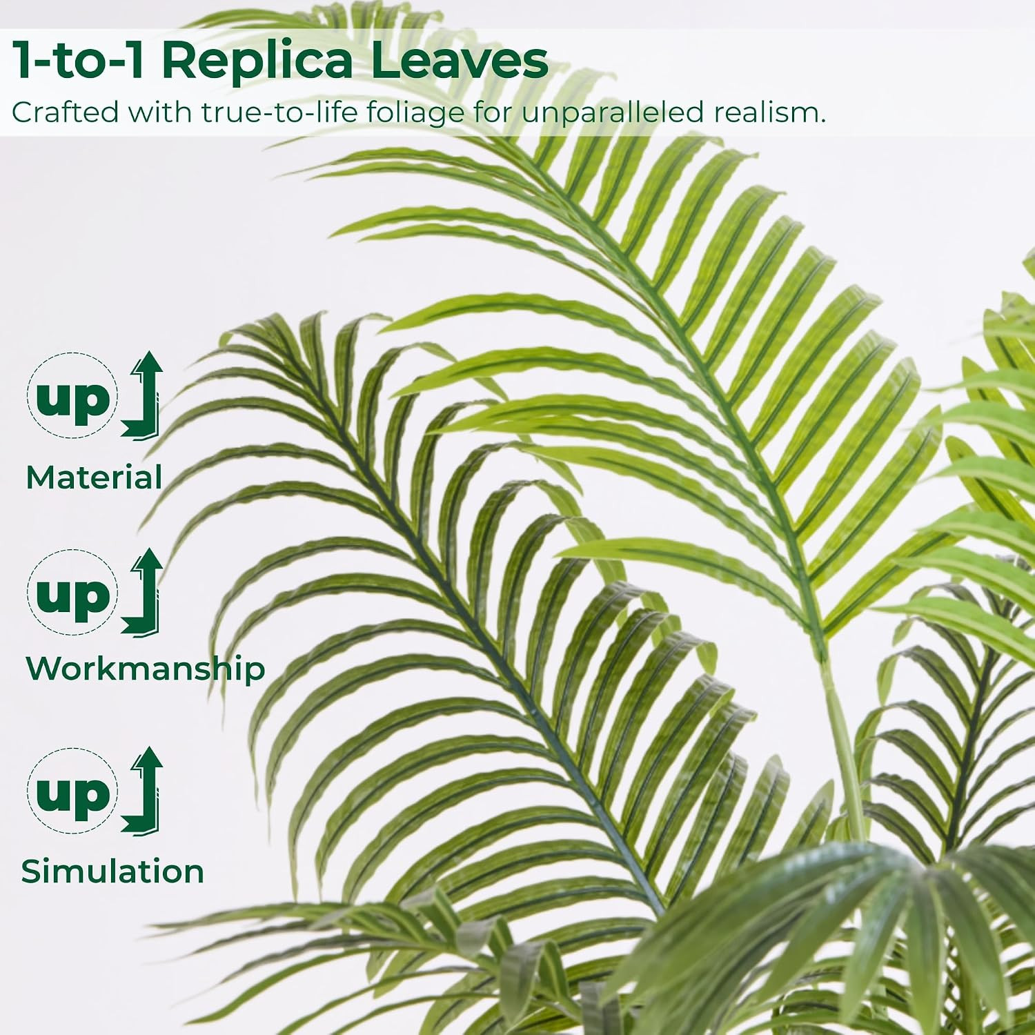6FT Tall Artificial Palm Trees, Potted Plant (2 Pack) Tropical Areca Palm, UV Re