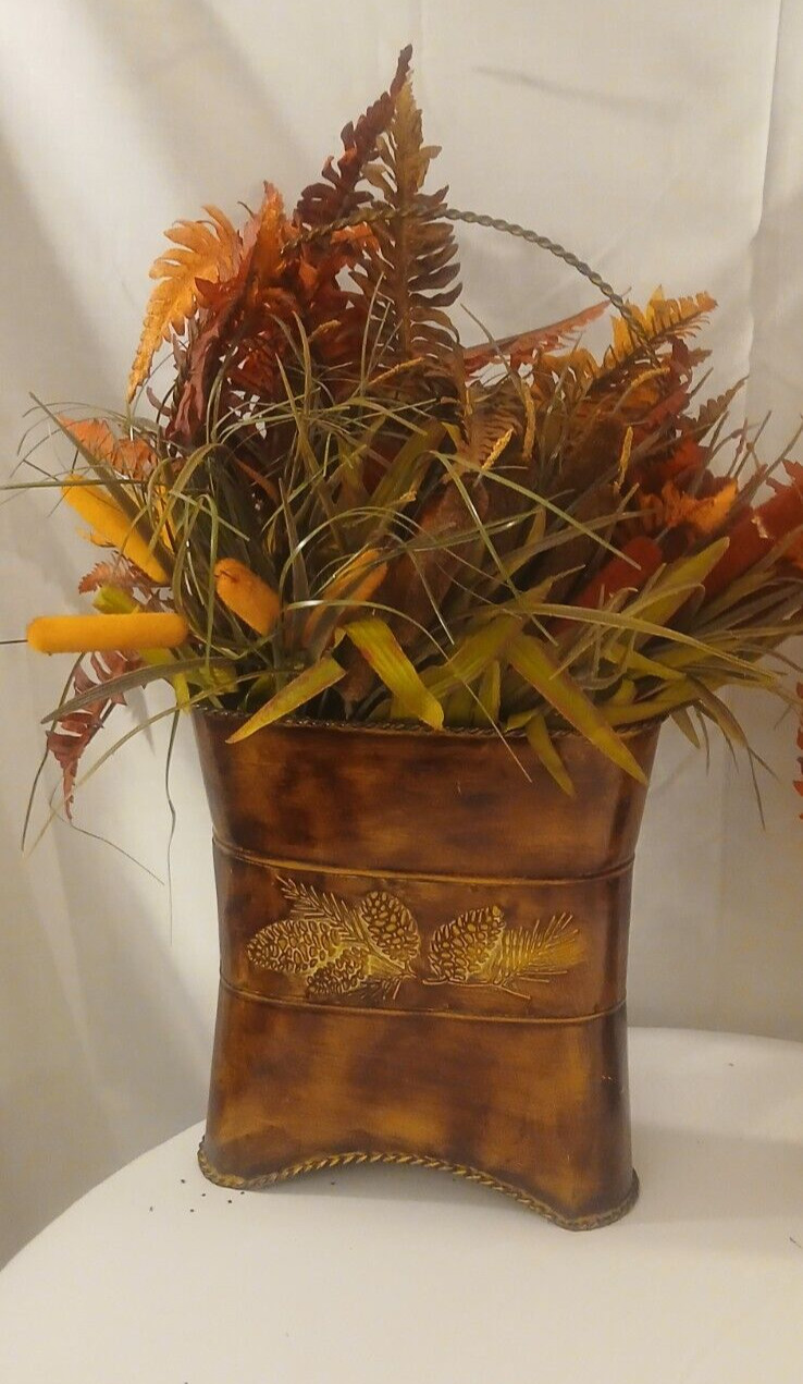 Fall Flower Arrangement Center Piece Vase Autumn Thanksgiving Pinecones Set of 2
