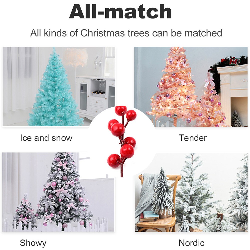 20 Pcs Creative Artificial Berries Simulation Picks Red Berry Adornments Xmas