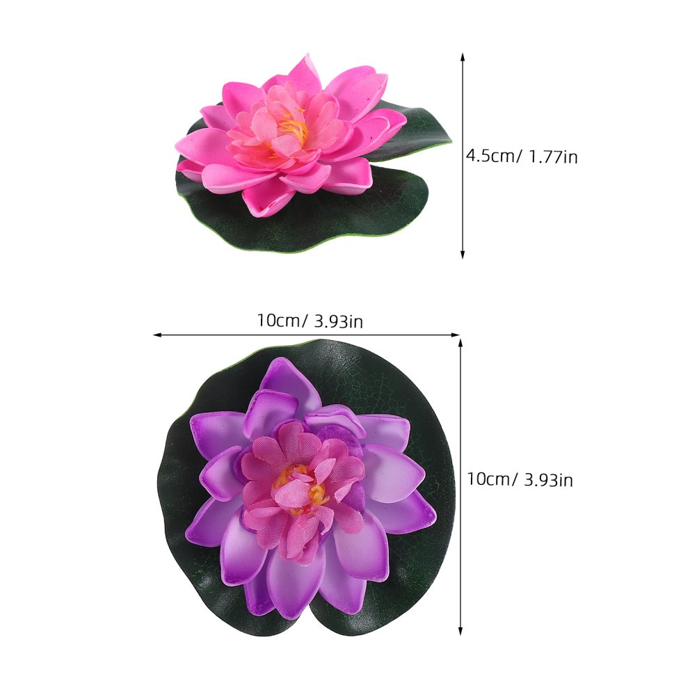 4Pcs Eva Silk Floating Lotus Flowers Assorted Colors for Garden Pond