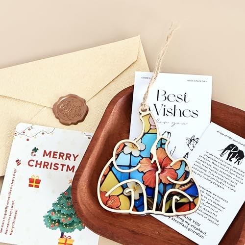 Handcrafted Elephant Ornament – Symbol of Loyal Wood & Acrylic Gift for Love