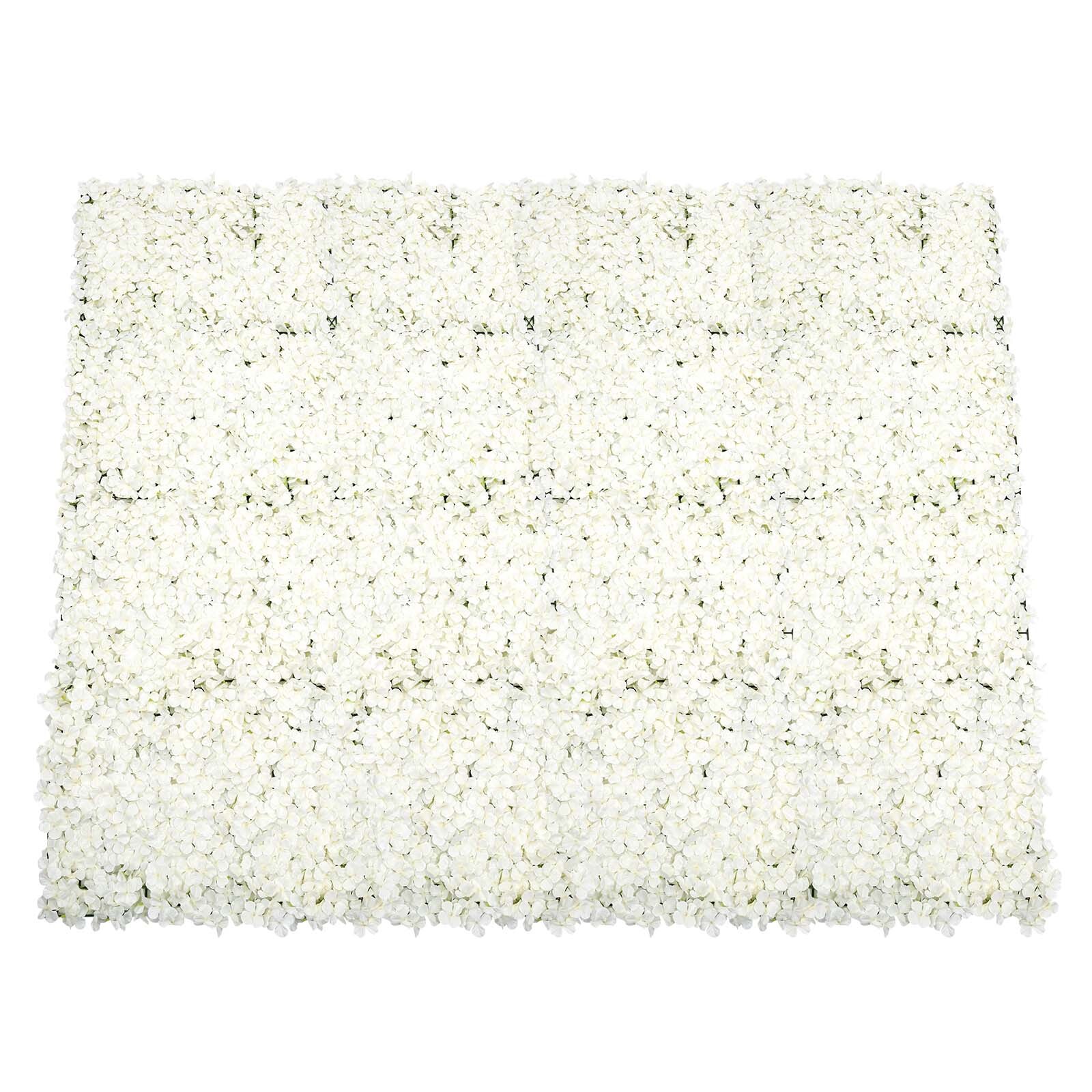 20 Pcs Silk Artificial Hydrangea Flower Wall Panels Wedding Backdrops Mats White