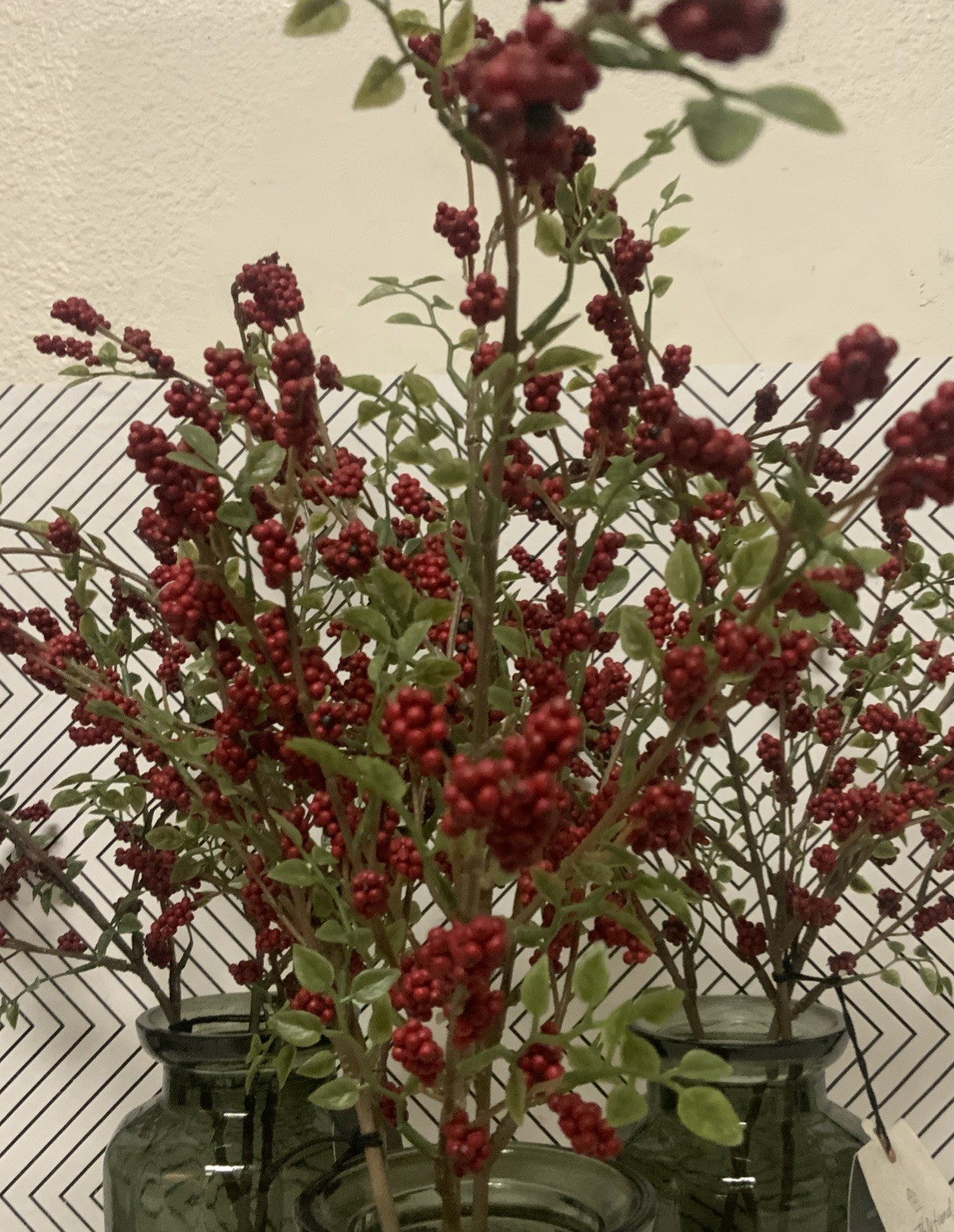 ➿ Heart & Hand Magnolia Artificial Arrangement Red Berries 21.5” H 👉LOT OF 3👈