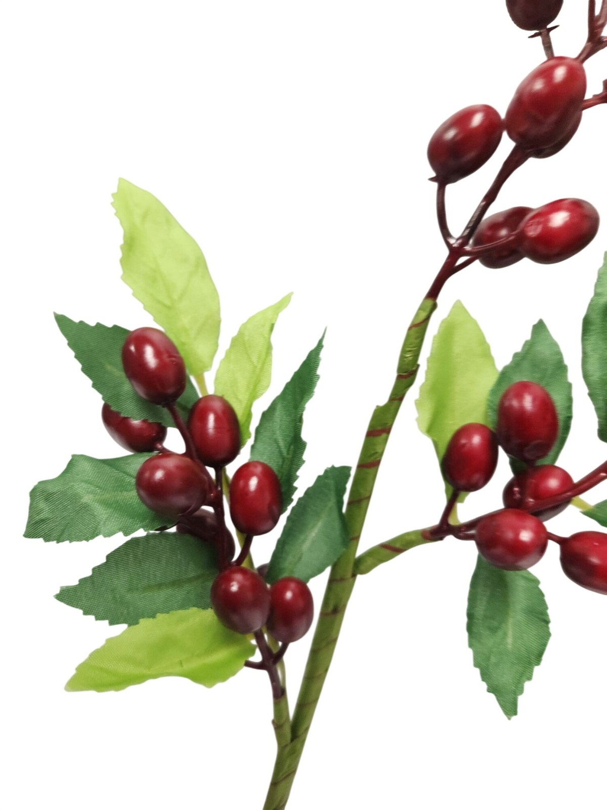 Rustic Red Berry Stem 13.5 Inch Artificial Cranberry Branch Farmhouse Lodge Cabi