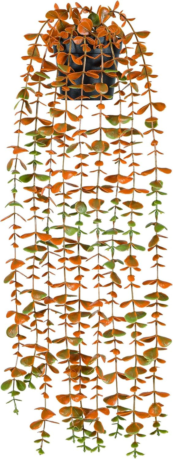 2Pcs Fake Plants Hanging Artificial Decor Faux Potted Eucalyptus and Pea Pod Pla