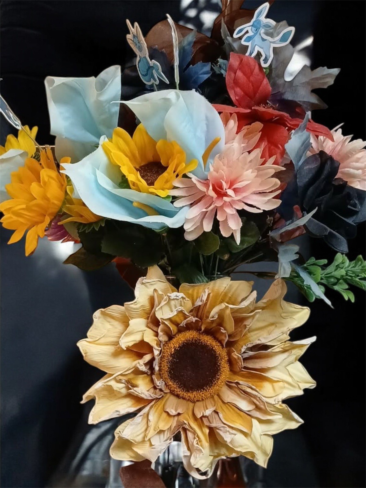 Custom Order Artificial Flower Arrangement In Glass Vase