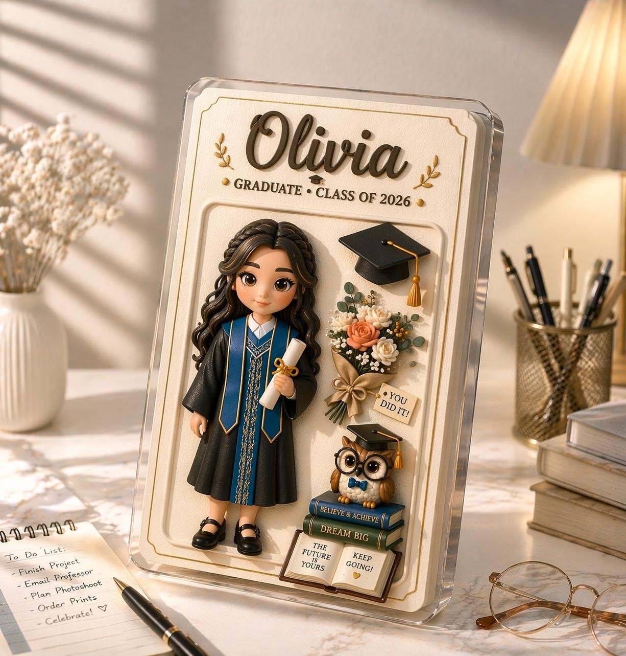 Personalized Graduation Gift for Her, Custom Class of 2026 Acrylic Plaque
