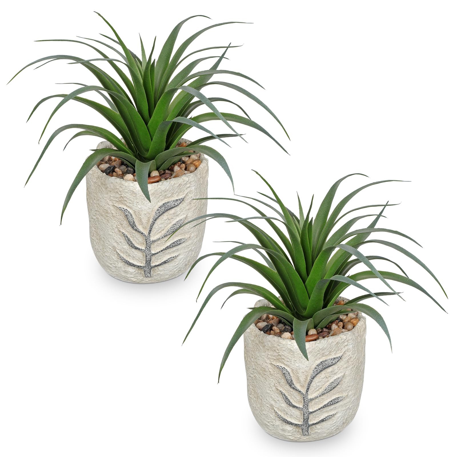 2 Pack Small Artificial Succulents Plants Potted Fake Spiked Succulent Plant …