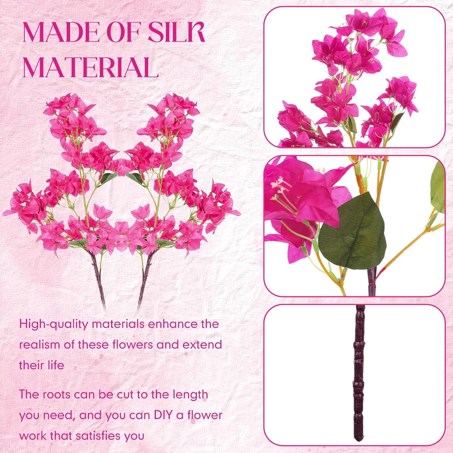 38″ Tall Silk Bougainvillea Stem Arrangement