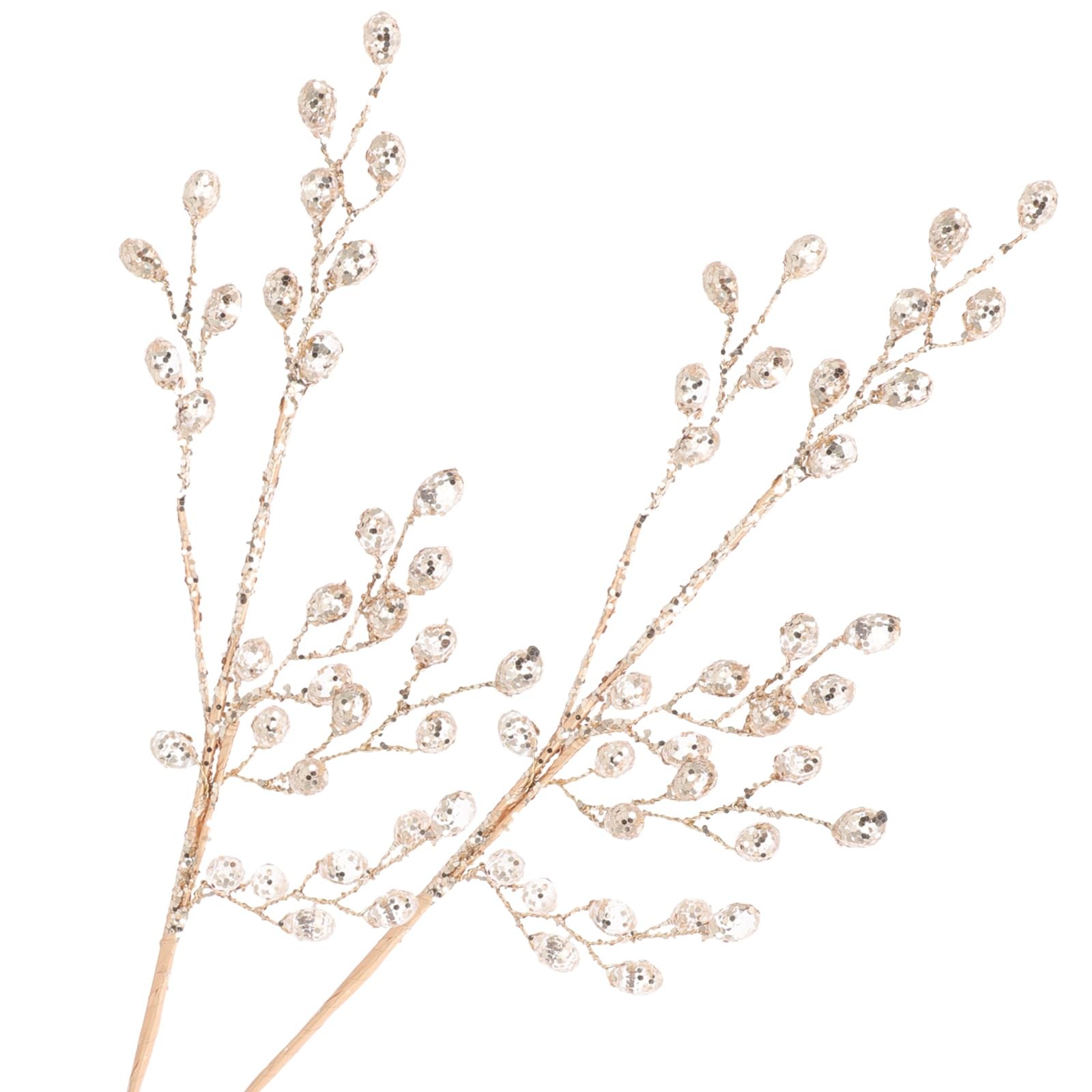 2PCS Acrylic Bead Drop Crystal Flower Stem Branches, Artificial Flower Twigs …