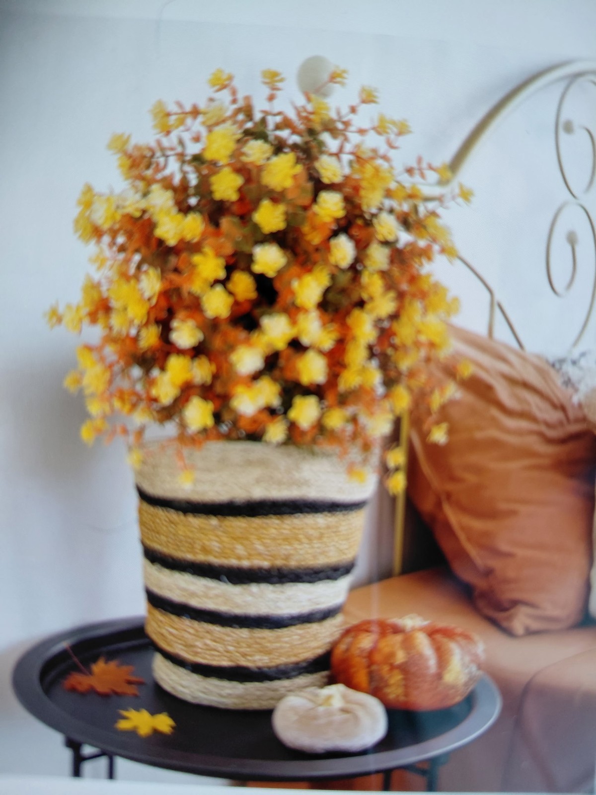 Fall Orange Artificial Flowers With Ground Stakes 2 pack 21 Inch UV…