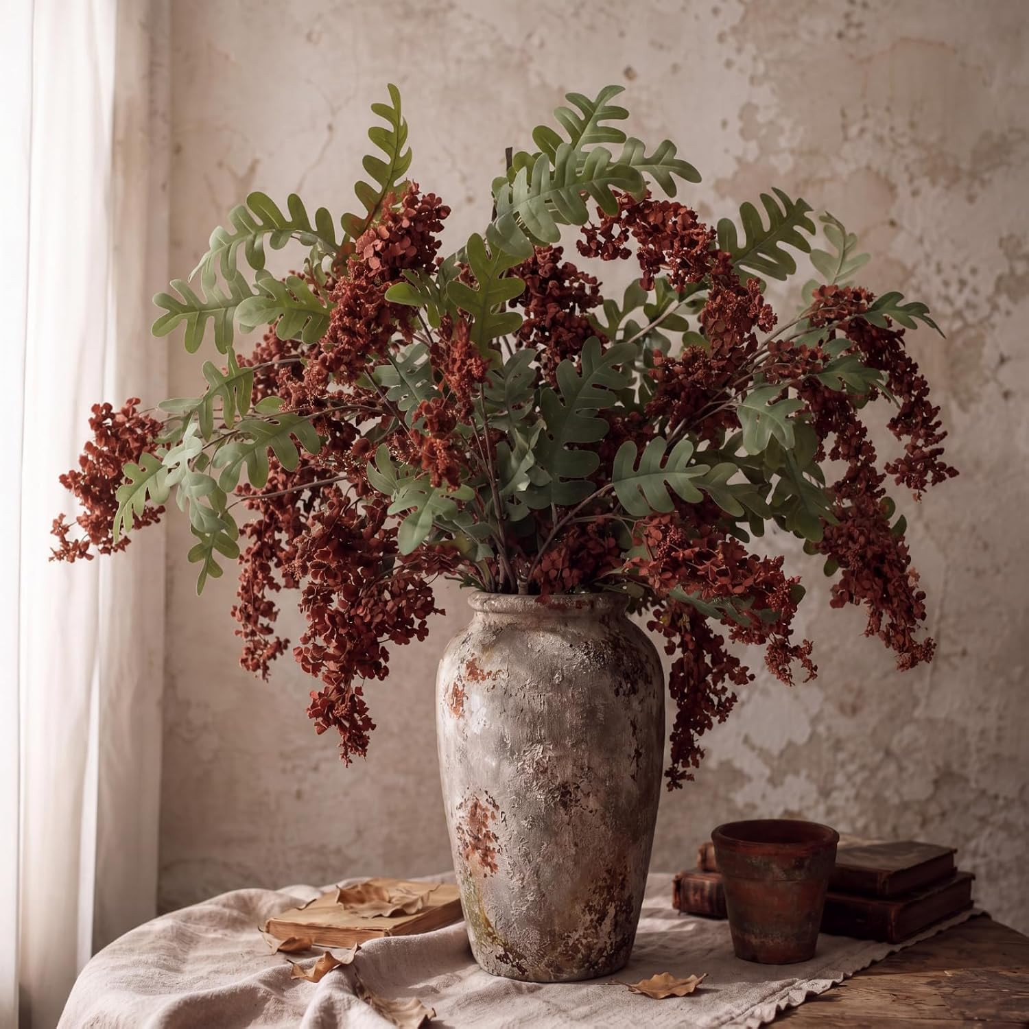 5 Pcs Fall Faux Silk Berry Stems – Bendable Floral Branches for Home Decor