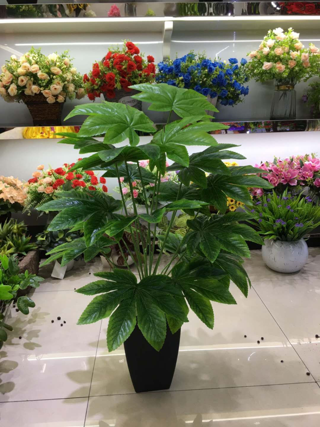 75cm 18 Leaves Artificial Tropical Plant Shrub Interior Hotel Home Garden Decor