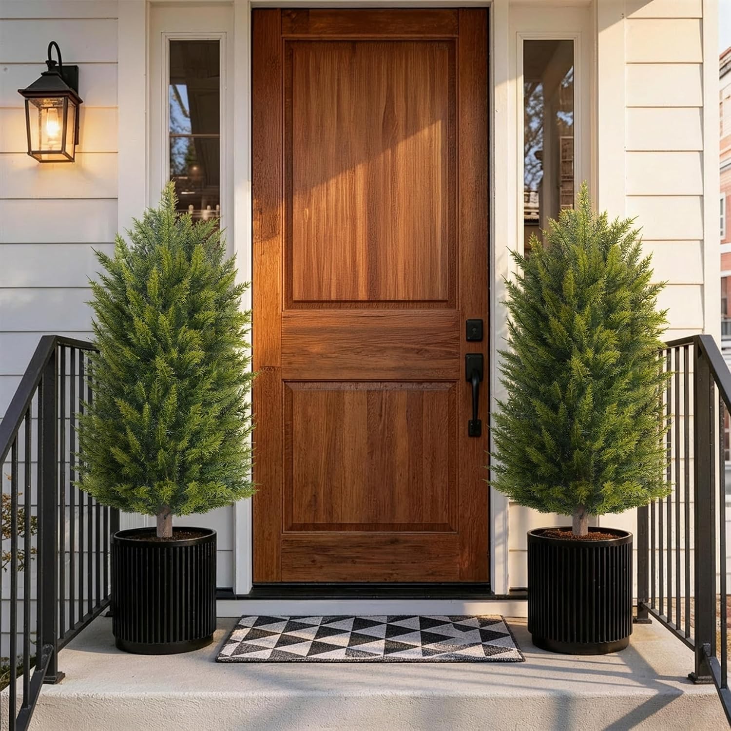 3ft UV-Resistant Artificial Cedar Topiary Tree Faux Cypress Outdoor Fake Pine