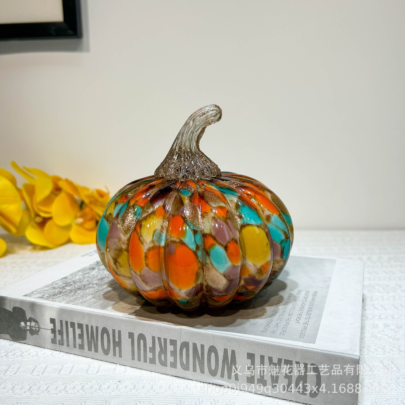 Modern glazed design light luxury pumpkin art ornament