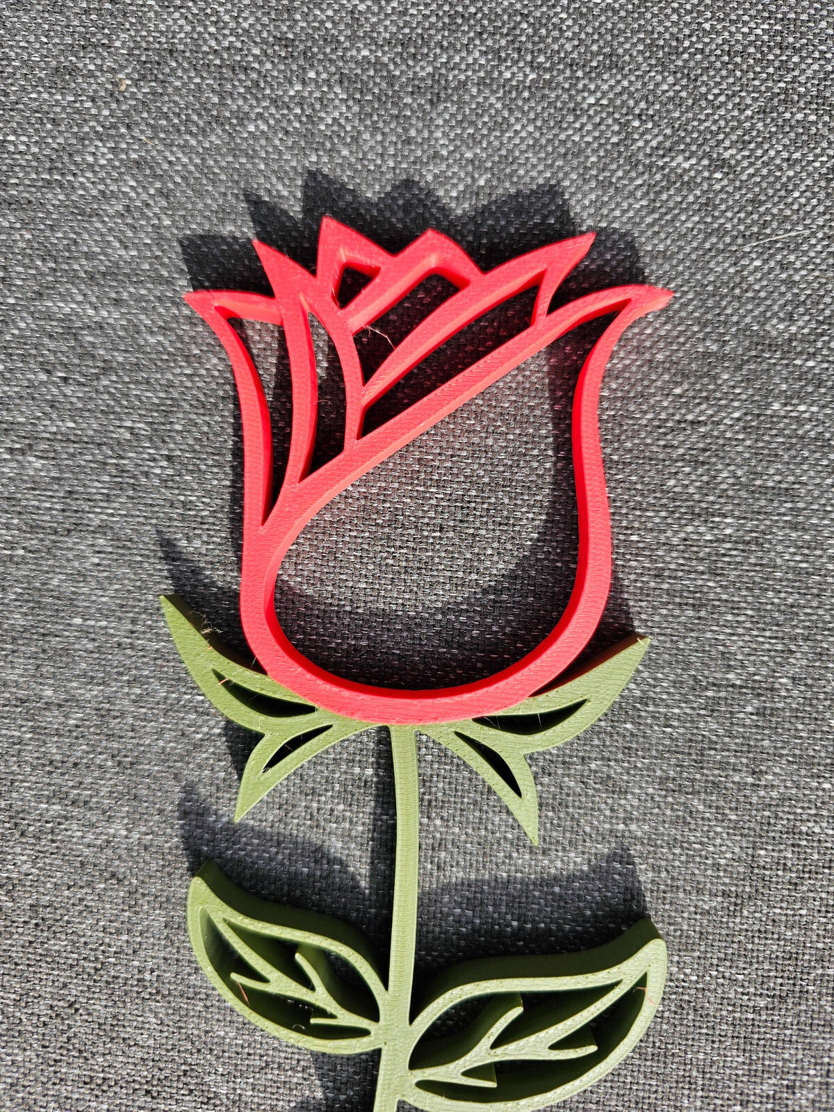 Valentines Day Flowers Roses With Love on stem 3d Printed Red pink yellow 11.5